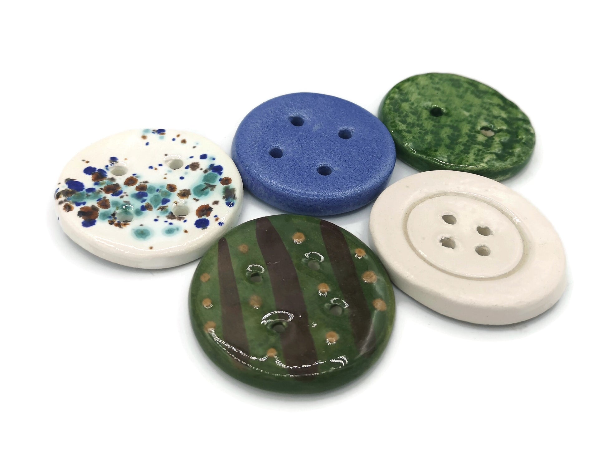 Extra Large Buttons, 5 Pcs Clay Buttons Strange And Unusual, Sewing Supplies And Notions, Best Sellers Handmade Ceramic Sewing Buttons Lot - Ceramica Ana Rafael