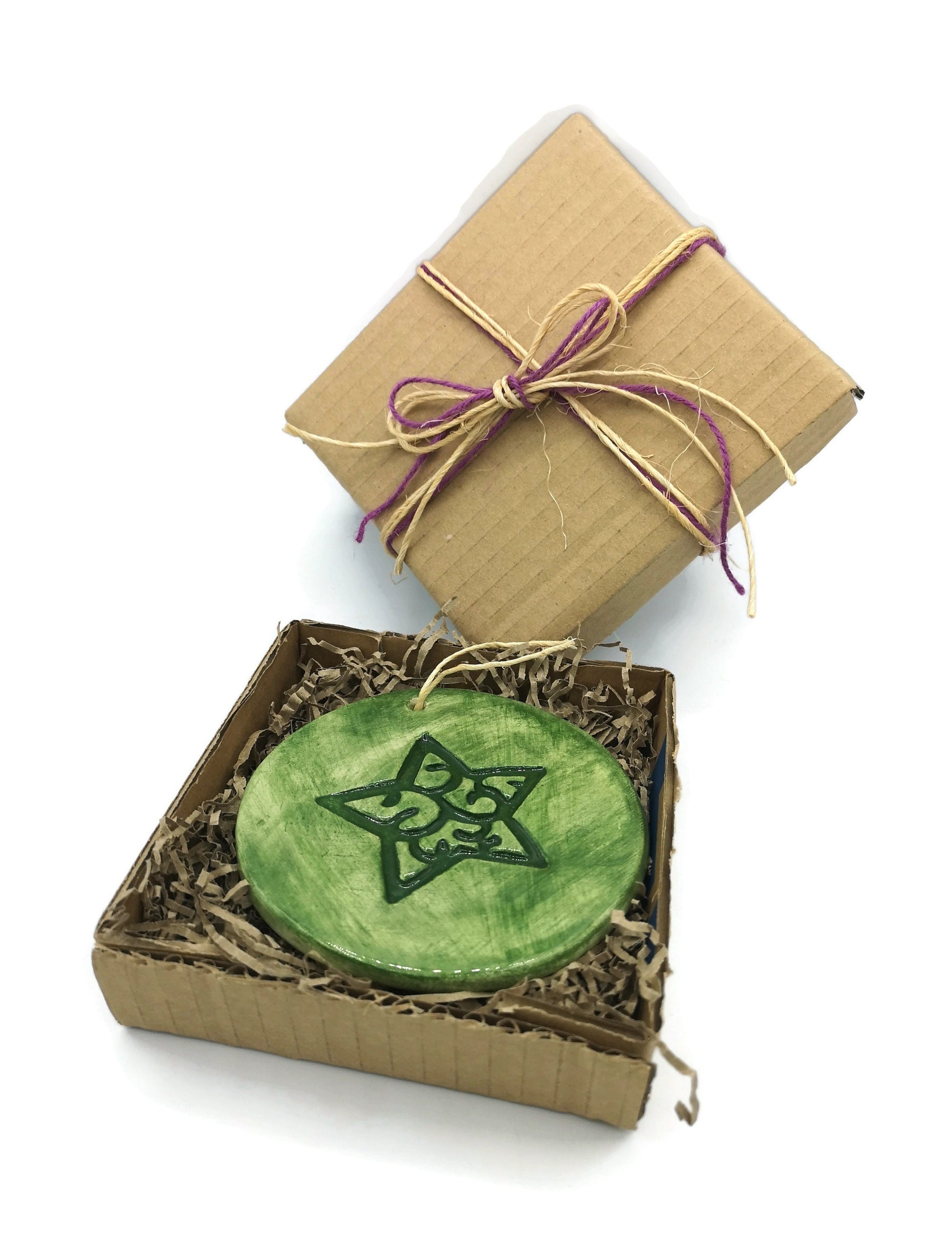 Small Star Wall Hanging, Retro Christmas Ornaments Decor Gift For Mom, Best Sellers Handmade Ornaments, Christmas Tree Star, Porcelain Star - Ceramica Ana Rafael