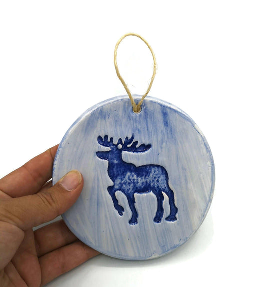 1Pc Handmade Ceramic Reindeer Ornament, Retro Small Wall Hanging, best sellers 2022, Best Gifts For Her, Christmas gift for mom
