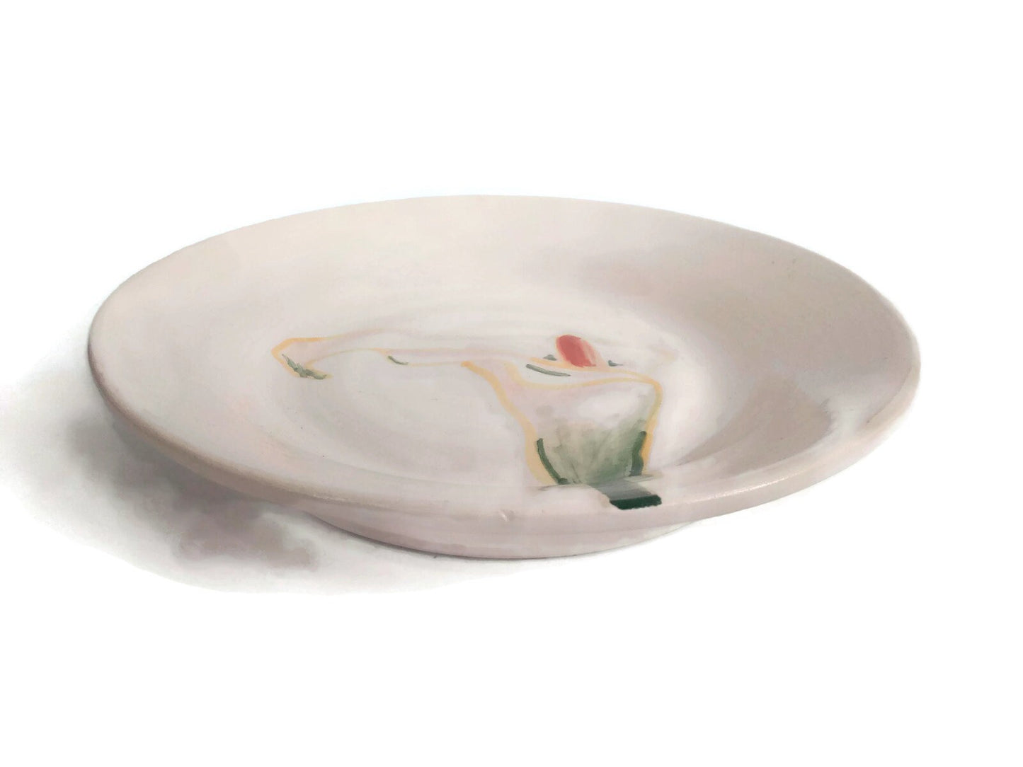 Handmade Ceramic Plate With Unique Hand Painted Calla Lily, Serving Dish, Artisan Portuguese Round Dinner Plate Wall Decor For Display - Ceramica Ana Rafael