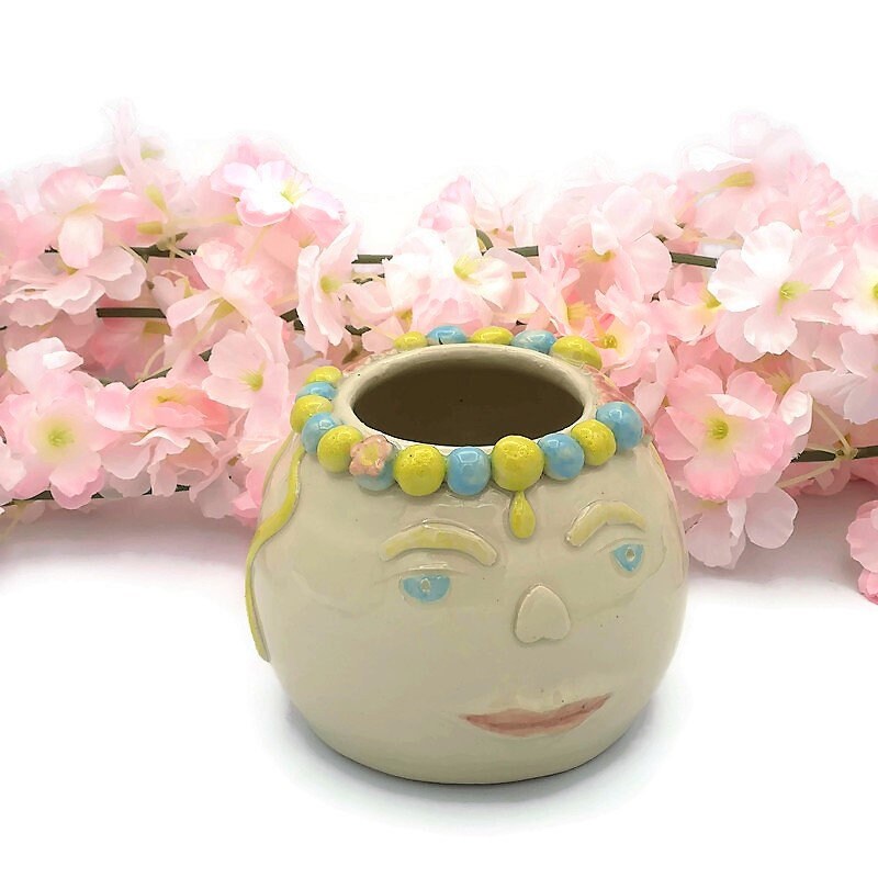 FACE PLANTER POT, Cute Planter, Indoor Ceramic Vase Planter House Warming Gifts, Modern Unique Hanging Head Planter, Funny Plant Holder - Ceramica Ana Rafael