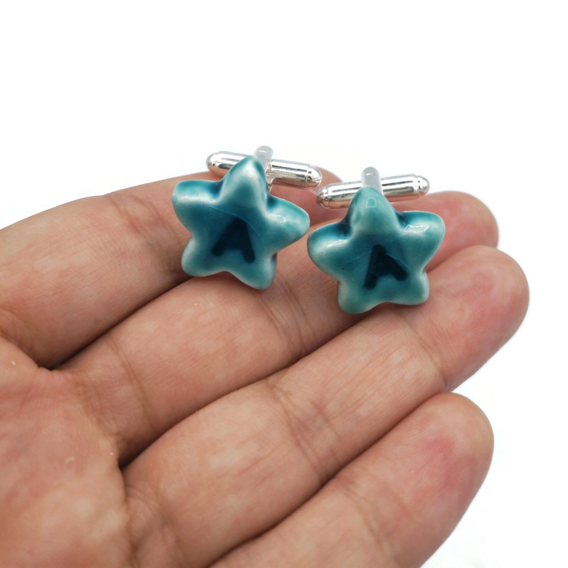 Custom Letter Cufflinks For Men, Personalized Engraved Initial Cuff links, 9th Anniversary Gift For Husband, Step Dad Birthday Gift For Him - Ceramica Ana Rafael