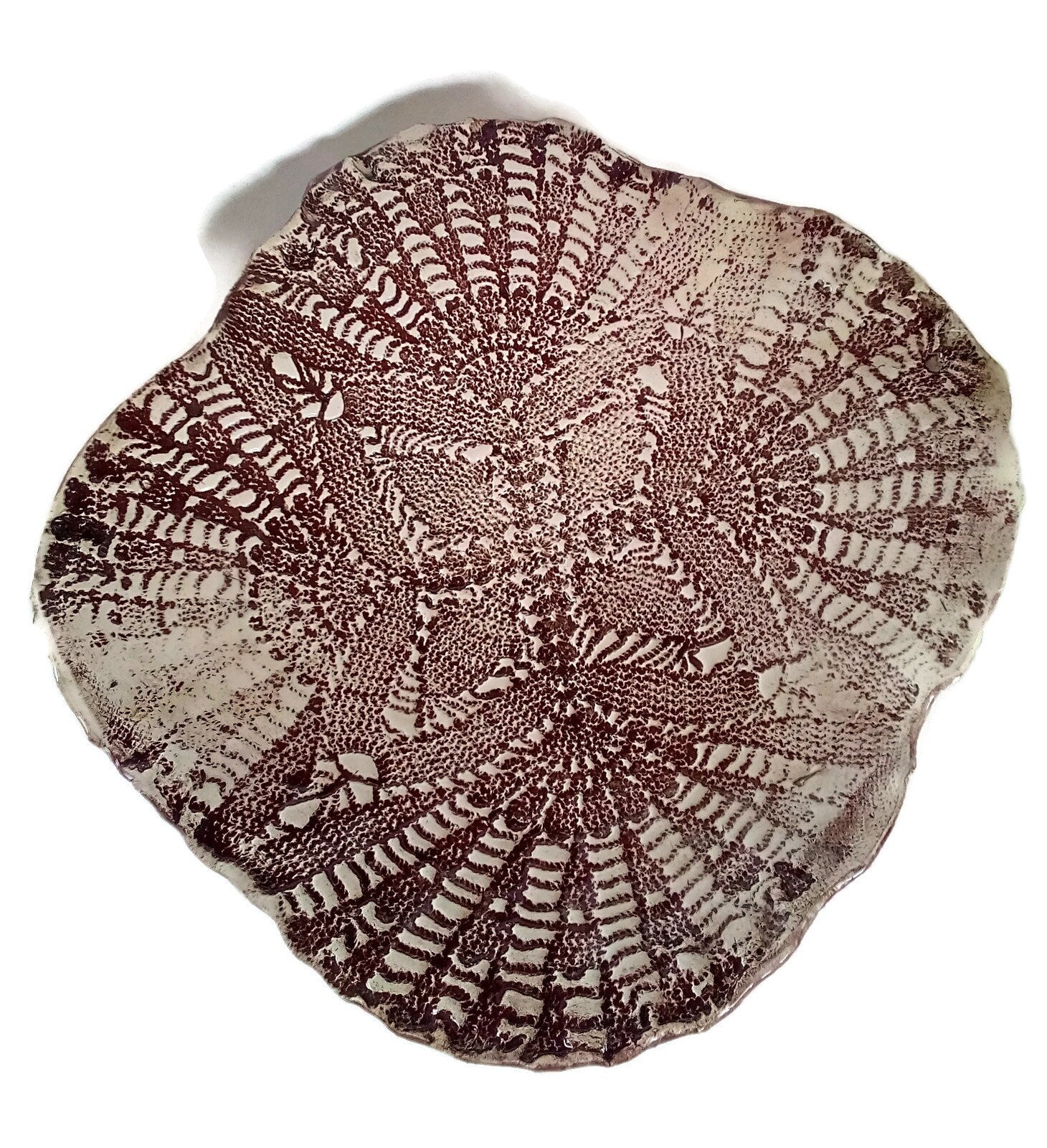 Antique Lace Decorative Ceramic Platter, Portuguese Pottery Best Gifts For Her, Mom Birthday Gift From Son Best Seller Decorative Tray Decor - Ceramica Ana Rafael