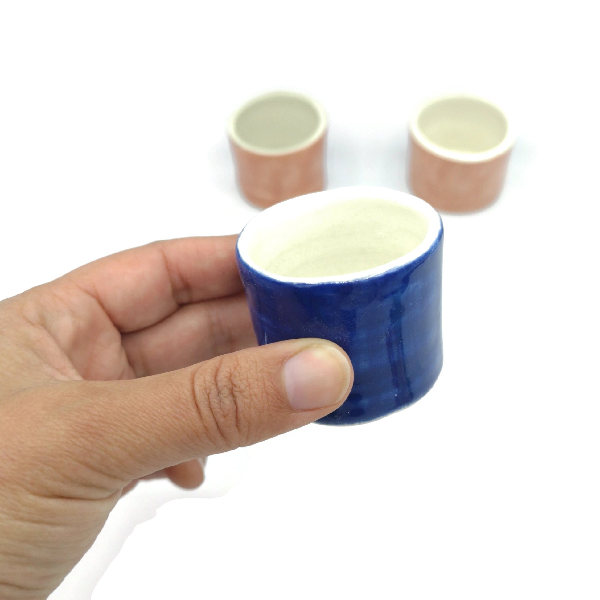 3Pc Small Succulent Pot, Office Desk Accessories for Women Gift Set, Small Planter Handmade Ceramic Vase, Sister Birthday Gifts Ideas - Ceramica Ana Rafael