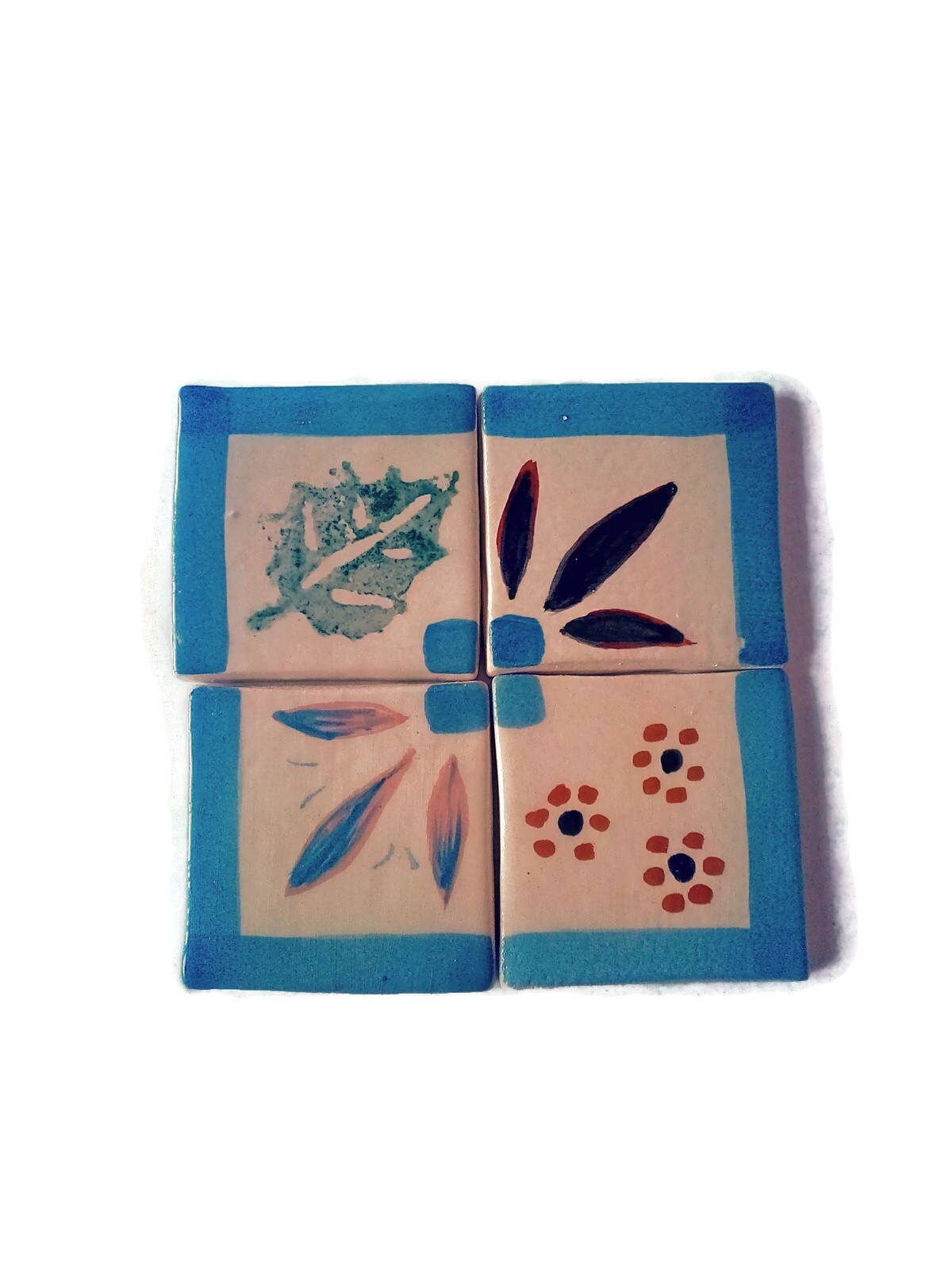 Handmade ceramic Mosaic Tiles, Set Of 6 Ceramic Tile Mural Hanpainted Backsplash Tiles, best sellers Mediterranean Tiles, Portuguese Gifts - Ceramica Ana Rafael