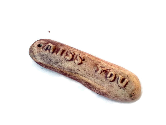 Handmade Ceramic 1Pc Gift Tags, Miss You Christmas Hang Tags Reusable, Rustic Gift Wrap Decor - Ceramica Ana Rafael