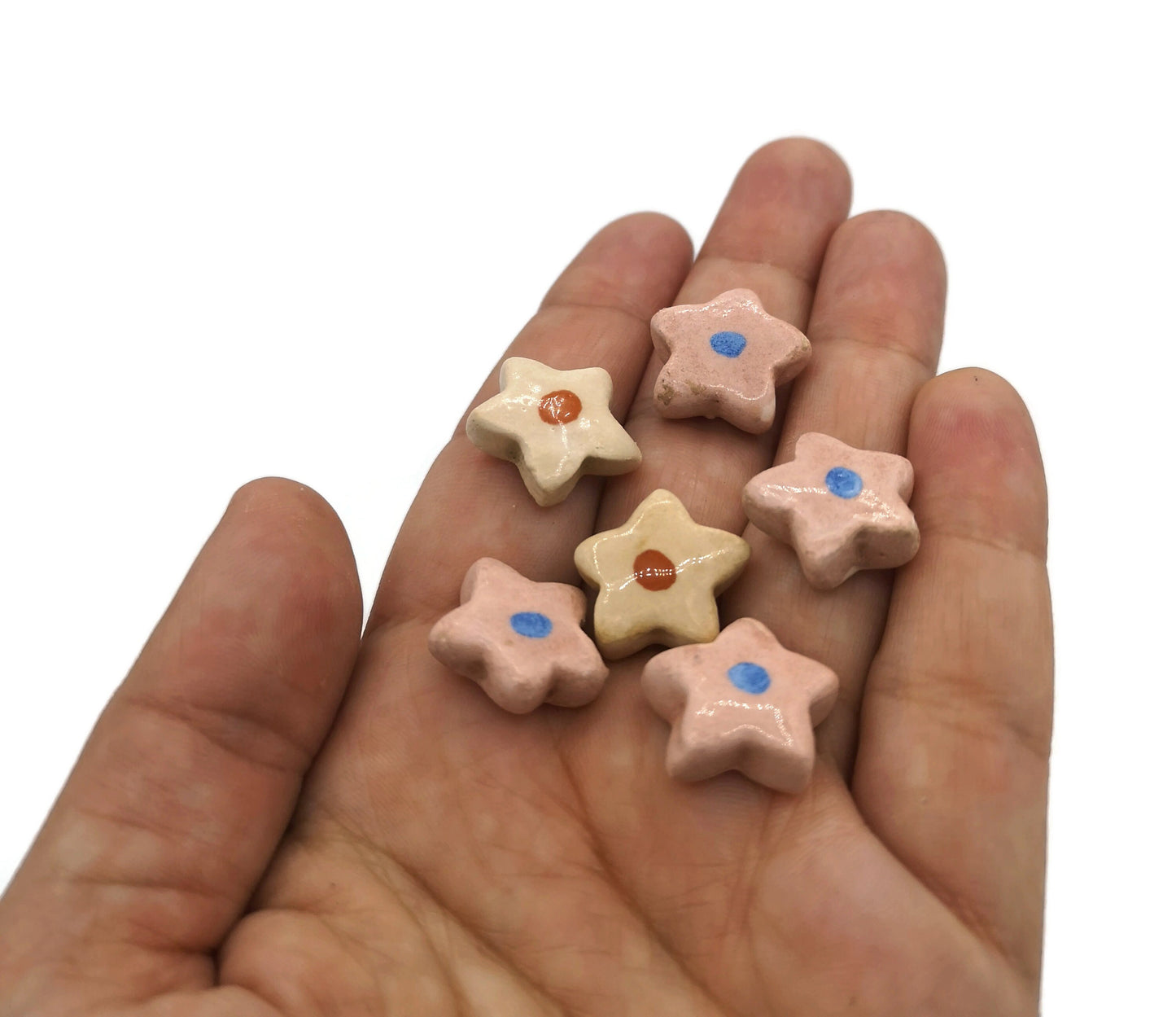 CUTE CABOCHONS, CERAMIC Jewelry Making Set of 6 Assorted 20mm Flatback Cabochon, Clay Beads Without Hole, Unique Gift For Mom - Ceramica Ana Rafael