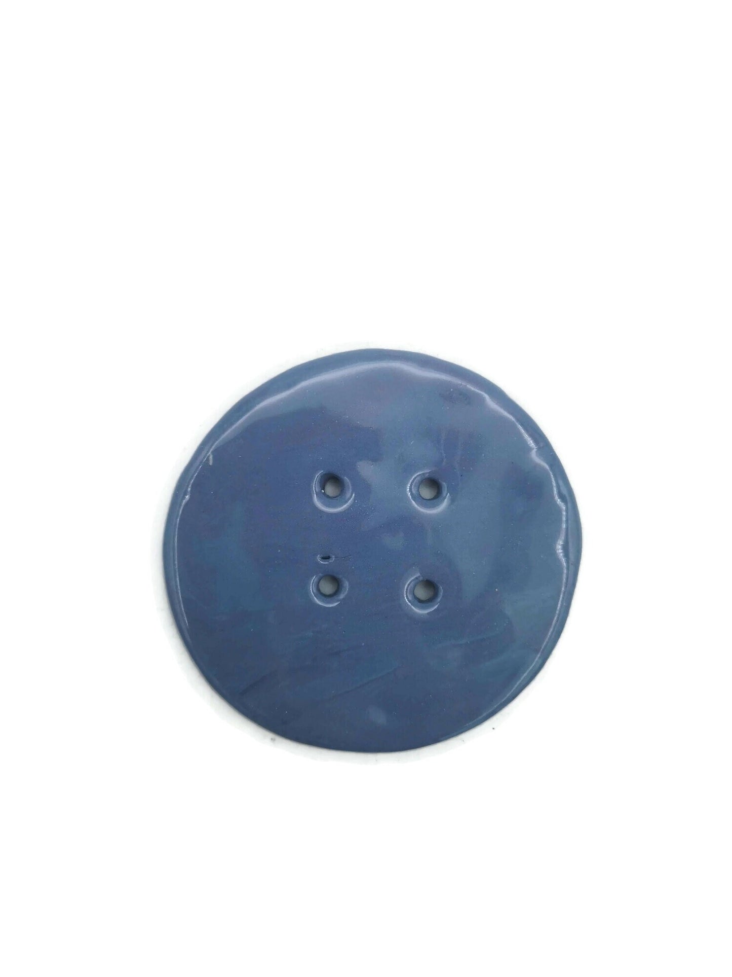 6Pc Extra Large Sewing Buttons 60mm, Mable Blue And Purple 4 Hole Handmade Ceramic Round Button, Artisan Novelty Coat Button Lot For Clothes - Ceramica Ana Rafael
