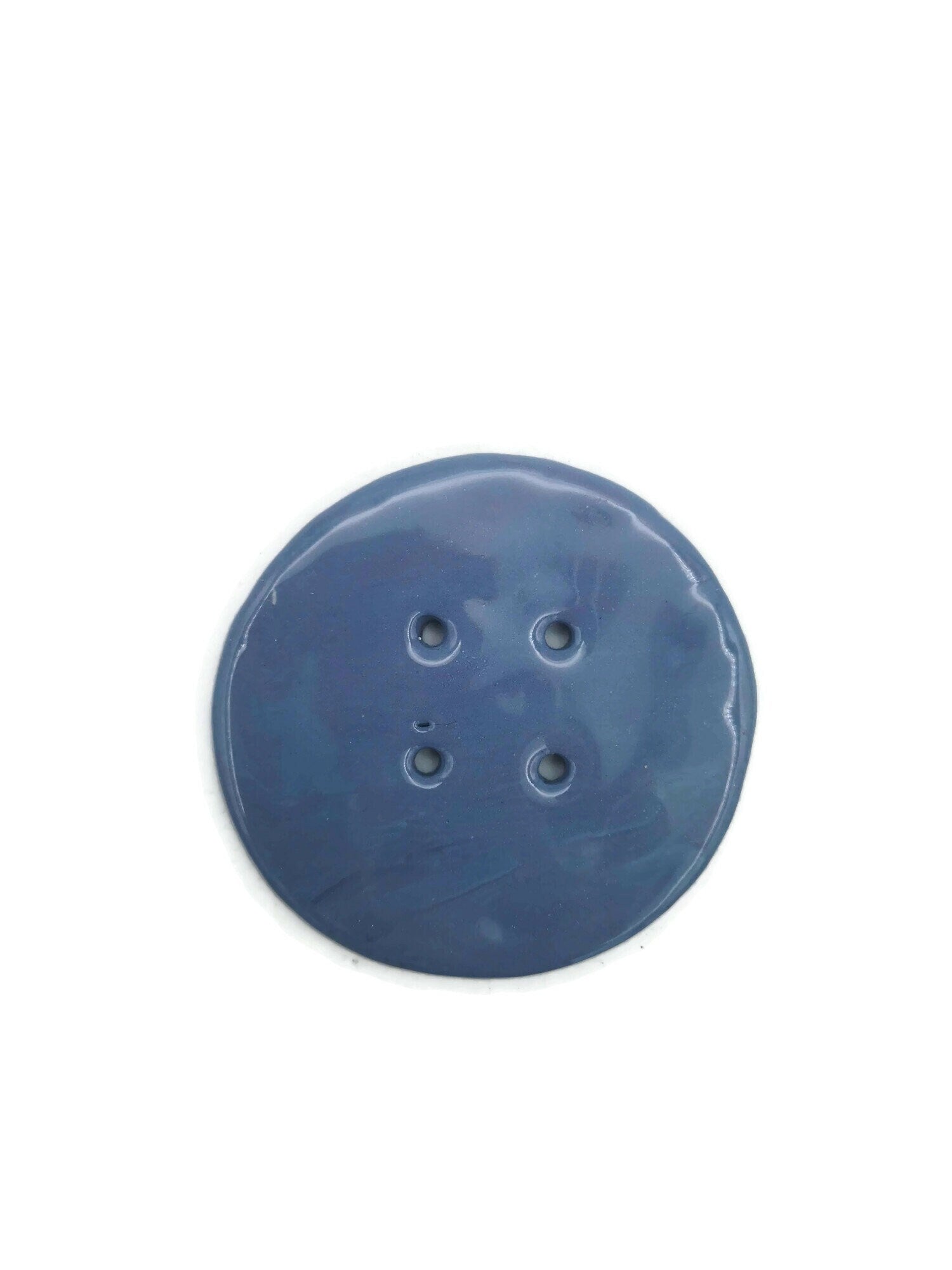 6Pc Extra Large Sewing Buttons 60mm, Mable Blue And Purple 4 Hole Handmade Ceramic Round Button, Artisan Novelty Coat Button Lot For Clothes - Ceramica Ana Rafael