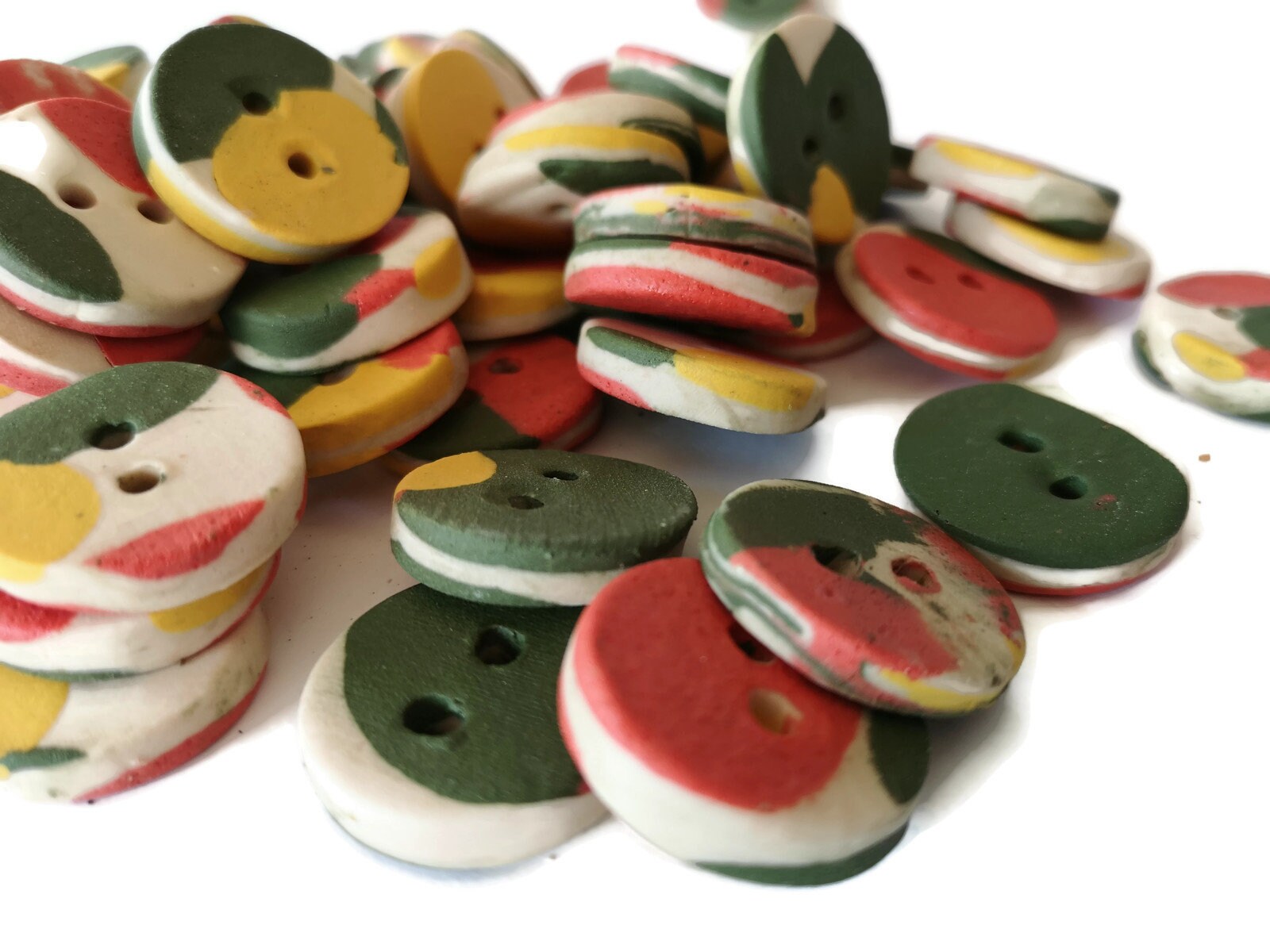 6 Pcs Handmade Ceramic Sewing Buttons, Coat Buttons Strange And Unusual, Jewelry Making Buttons Cute Best Sellers Sewing Supplies And Notion - Ceramica Ana Rafael