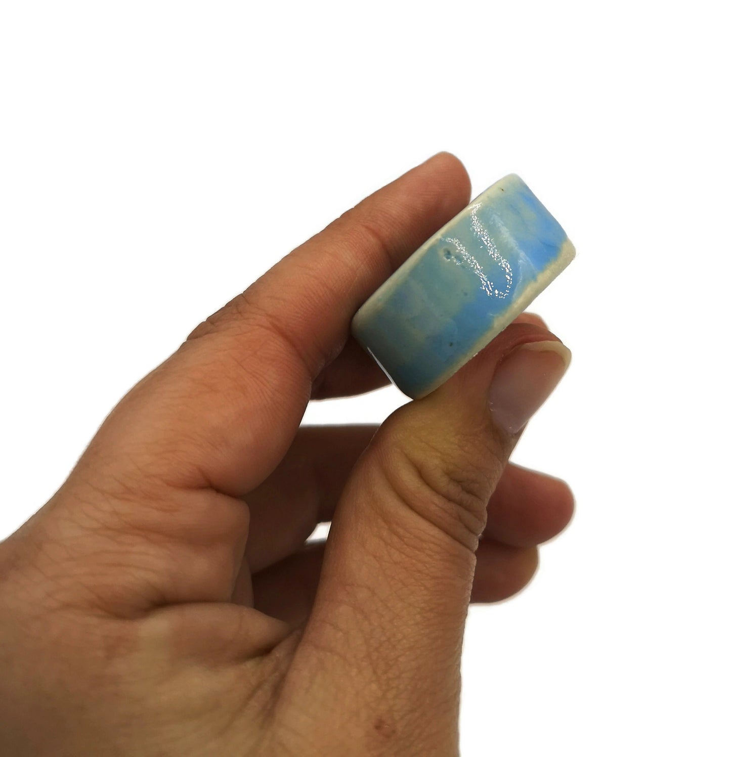 4Pc Large Hole Tube Beads, Macrame Ceramic Beads Decorative Big Dread Beads for Men - Ceramica Ana Rafael