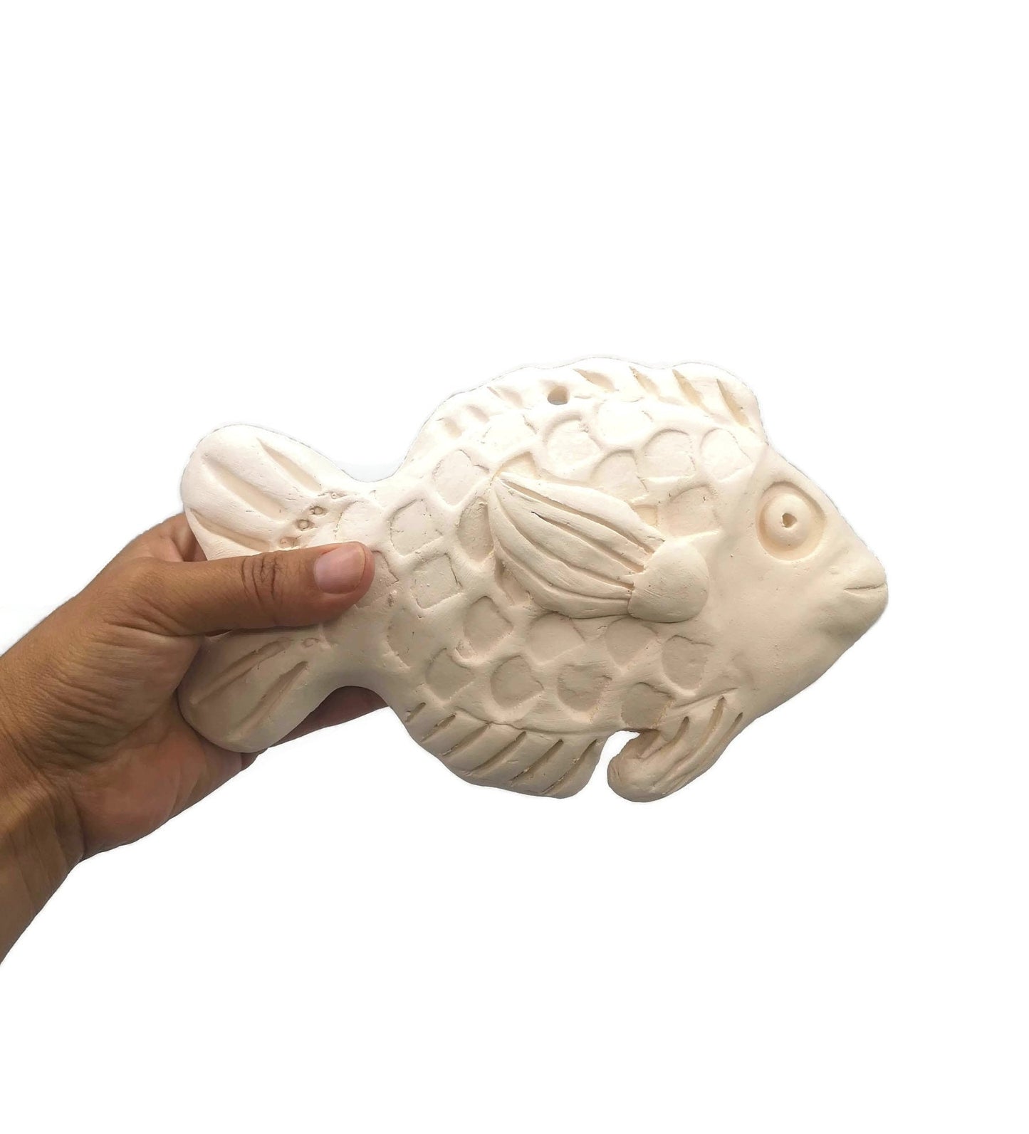 Handmade Ceramic Fish, Bisque Blank Wall Hanging, Unpainted Artisan Pottery Wall Decor Beach Themed, Ocean Inspired Wall Art Ready To Paint - Ceramica Ana Rafael