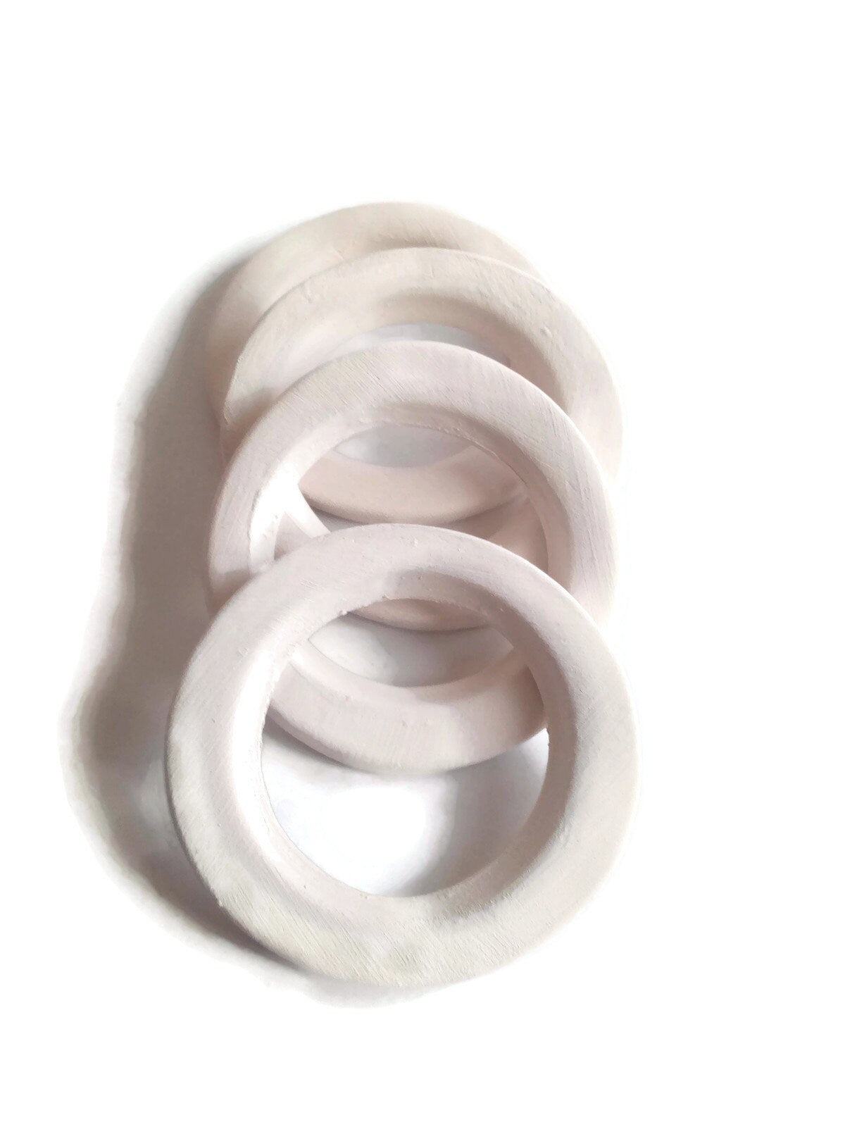 Pendant Blanks Ready To Paint, 4 Pcs Handmade Ceramic Bisque, Geometric Pendant, Diy Ceramics, Decorative Round Pendant - Ceramica Ana Rafael