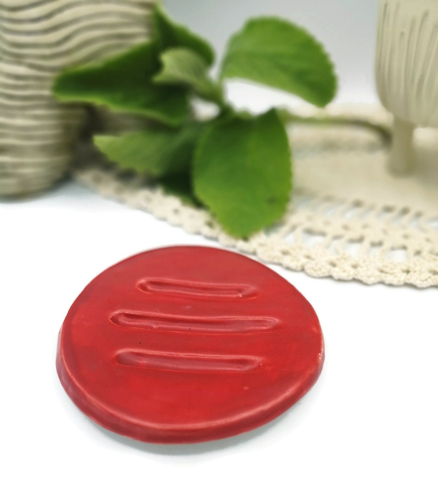 DISH SOAP DISPENSER With Drain, Ceramic Soap Dish Tray, Bathroom Accessories For Soap Bar Soap Saver - Ceramica Ana Rafael