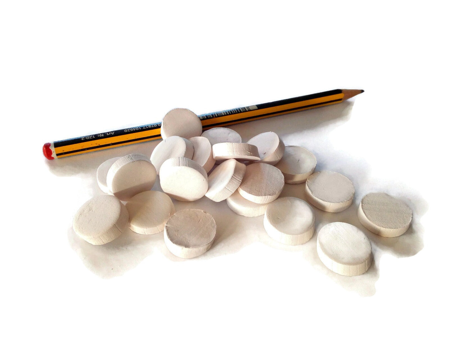 Small Ceramic Round Mosaic Tiles for Crafts, 20 Pcs Blank Tiles, Unpainted Ceramic Bisque Ready To Paint Tiny Tiles - Ceramica Ana Rafael