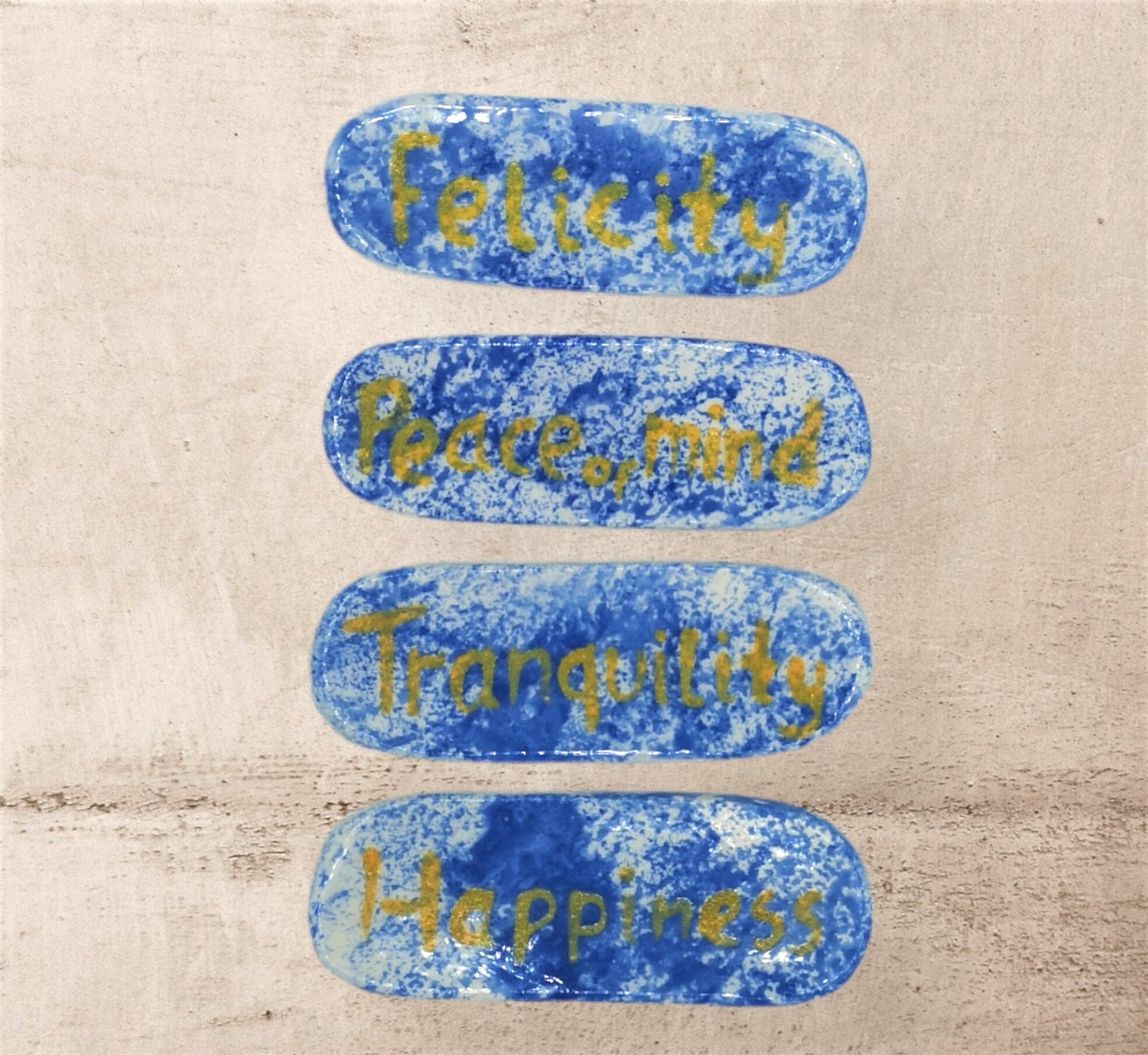 4Pcs Handwriting Ornament Wall Art, Housewarming Gift First Home, Trend Ceramic Tiles, Best Sellers Gifts For Women, Mom Birthday Gift - Ceramica Ana Rafael