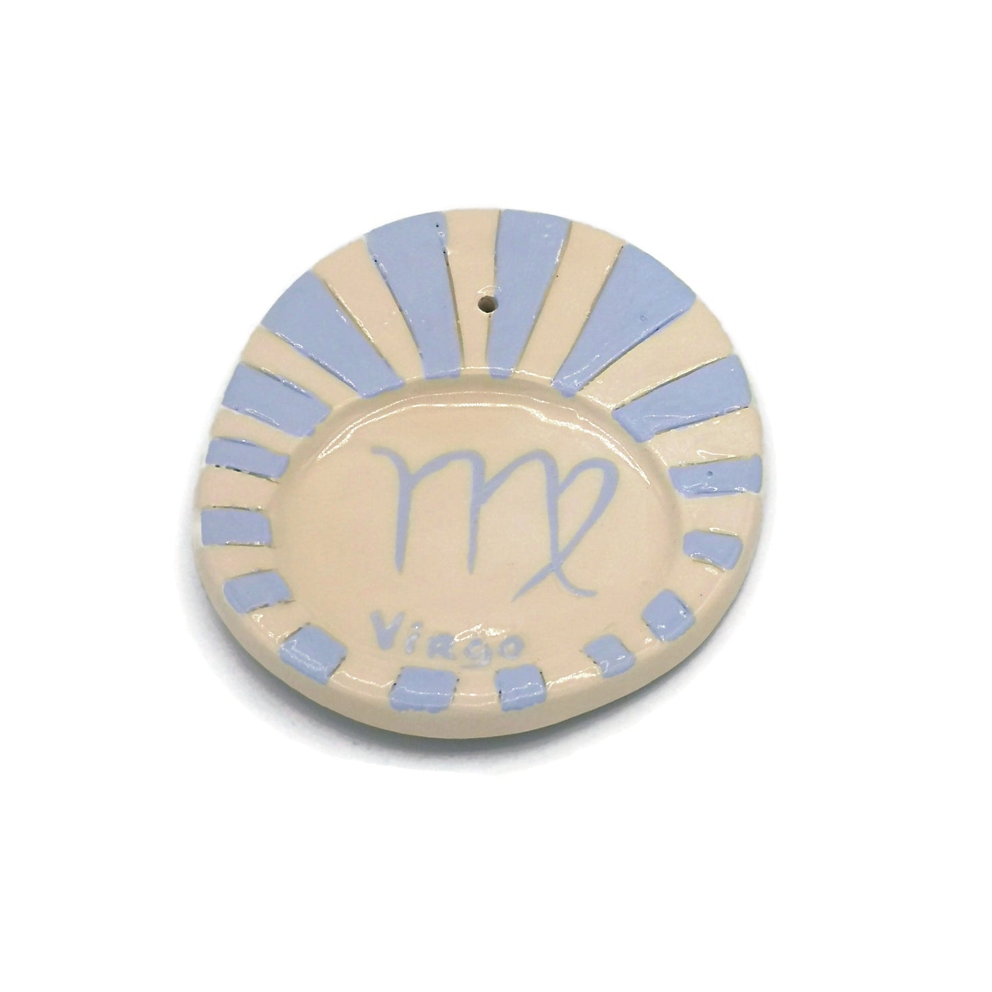 Handmade Ceramic Zodiac Incense Stick Burner For Home Decor, Blue Virgo Birthday Gift For Her, Clay Incense Cone Holder, Mom Gift Idea - Ceramica Ana Rafael