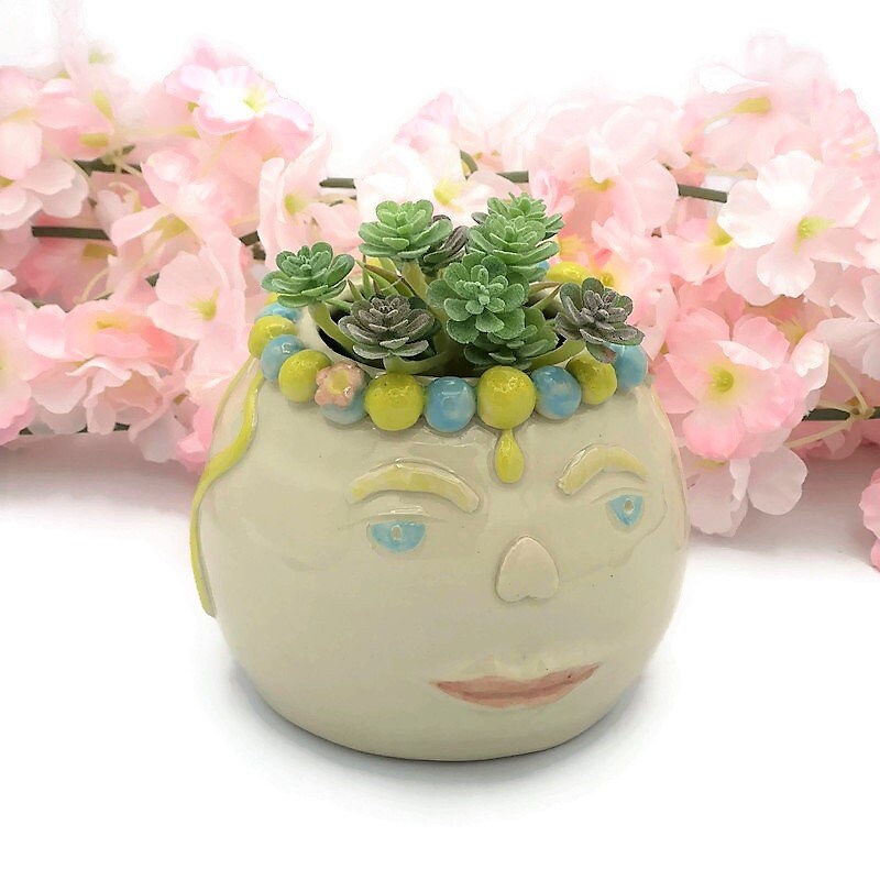 FACE PLANTER POT, Cute Planter, Indoor Ceramic Vase Planter House Warming Gifts, Modern Unique Hanging Head Planter, Funny Plant Holder - Ceramica Ana Rafael