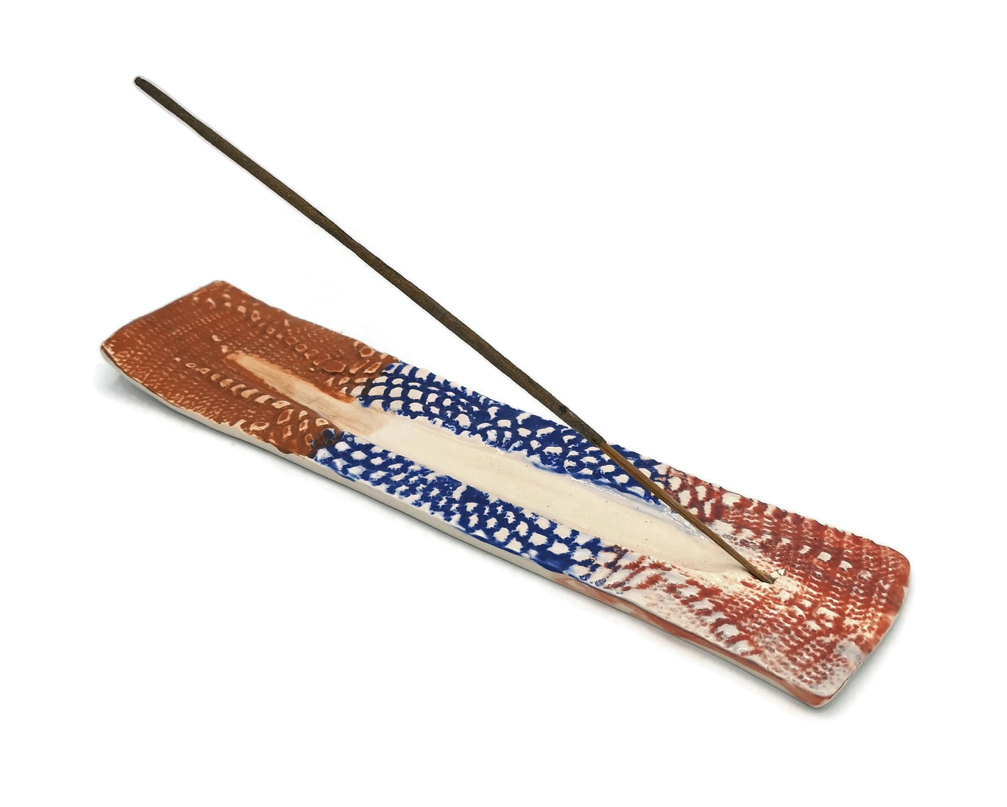 Handmade Ceramic Incense Stick Holder Unique, Contemporary Hand-Painted Pottery Incense Burner And Ash Tray Catcher, Birthday Gift Idea - Ceramica Ana Rafael