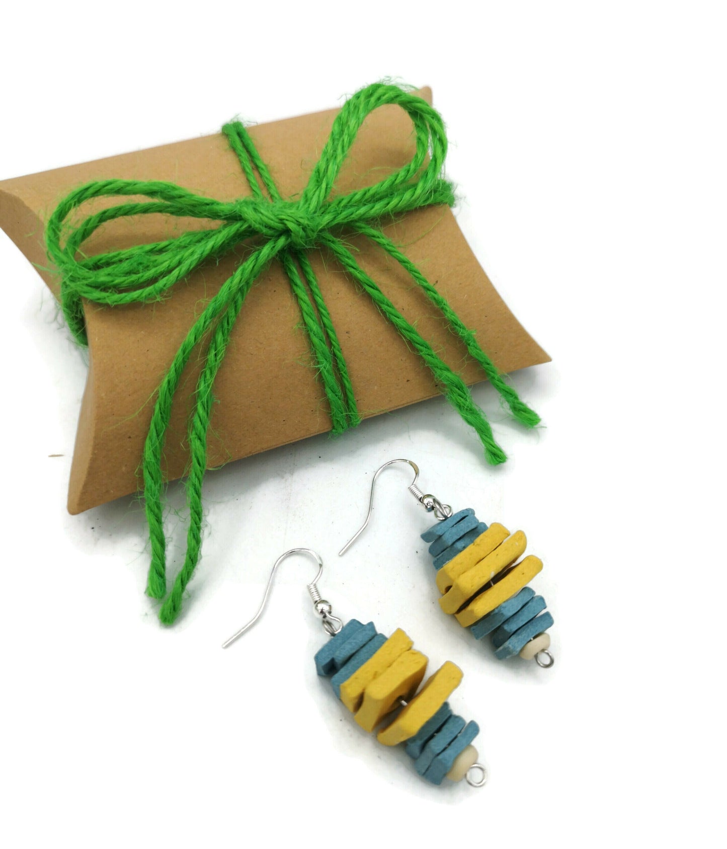 Aesthetic Sterling Silver Earrings Dangle For Women, Novelty Earrings 9th Anniversary Gift for Wife - Ceramica Ana Rafael