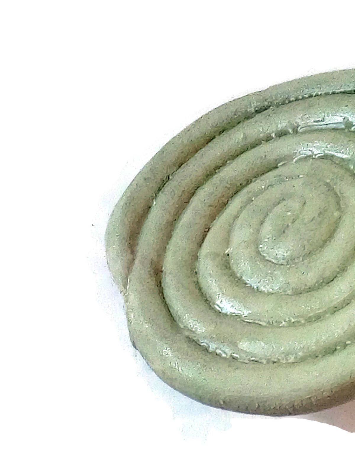 Handmade Ceramic Brooch Pin, Green Spiral Brooch, Mothers Day Gift For Grandma, Best Step Mom Birthday Gifts For Her - Ceramica Ana Rafael