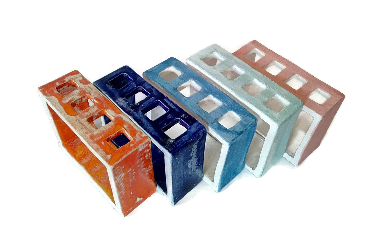 CERAMIC TOOTHBRUSH HOLDER, Pencil Holder, Blue Handmade Utensil Holder For Bathroom - Ceramica Ana Rafael