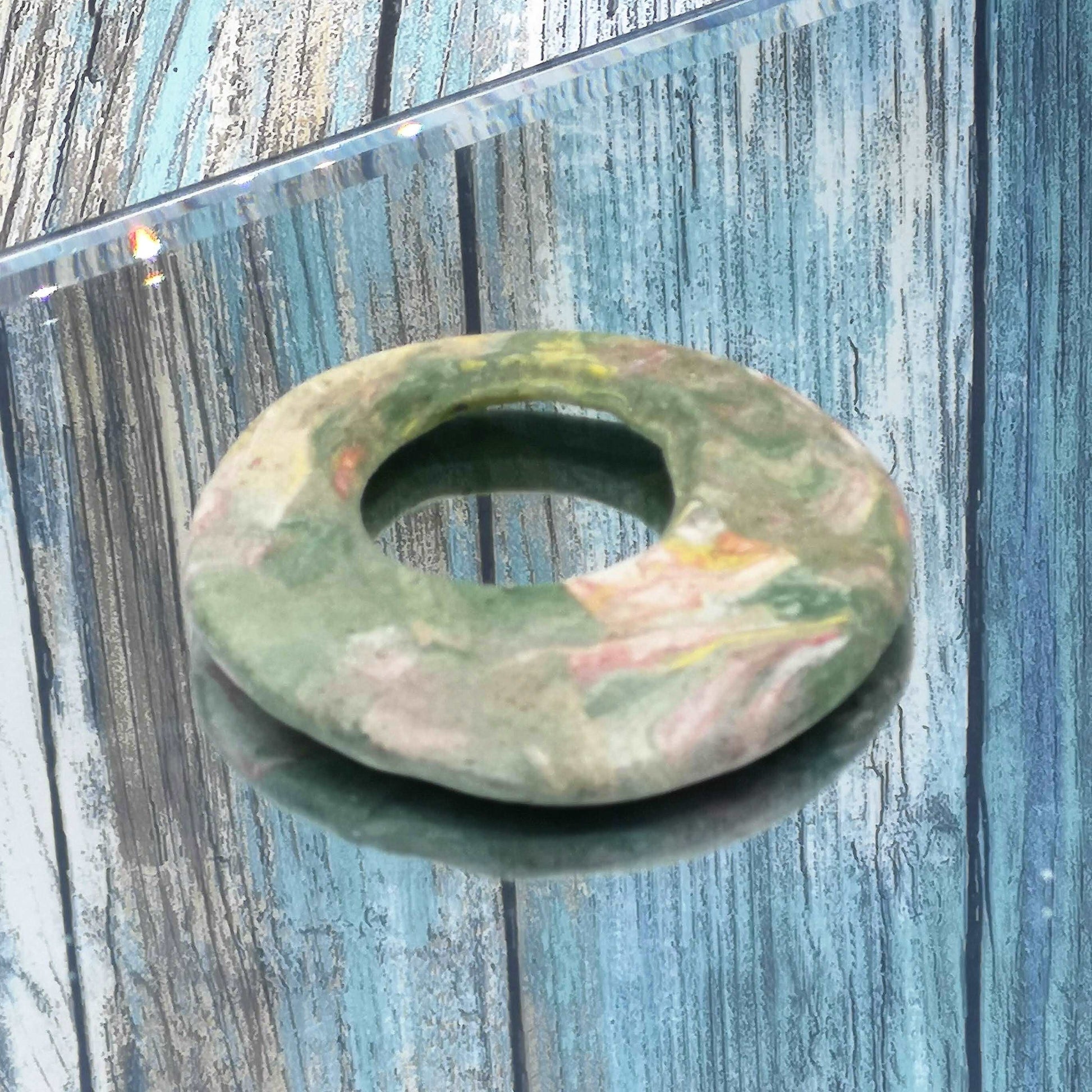 1Pc 60mm Matte Green Handmade Ceramic Extra Large Necklace Pendant For Jewelry Making, Round Jumbo Statemant Jewelry Parts, Cute Clay Charm