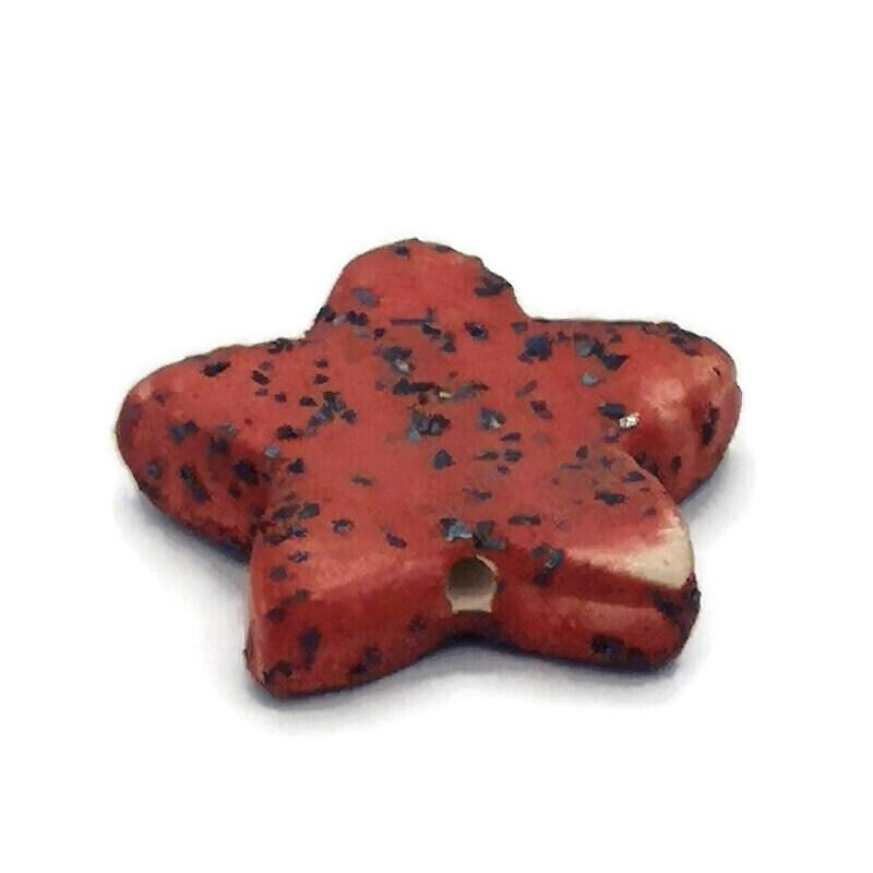 1Pc Handmade Cermic Star Beads, Unique Large Macrame Beads, Jewelry Making Clay Beads, Big Decorative Porcelain Beads - Ceramica Ana Rafael