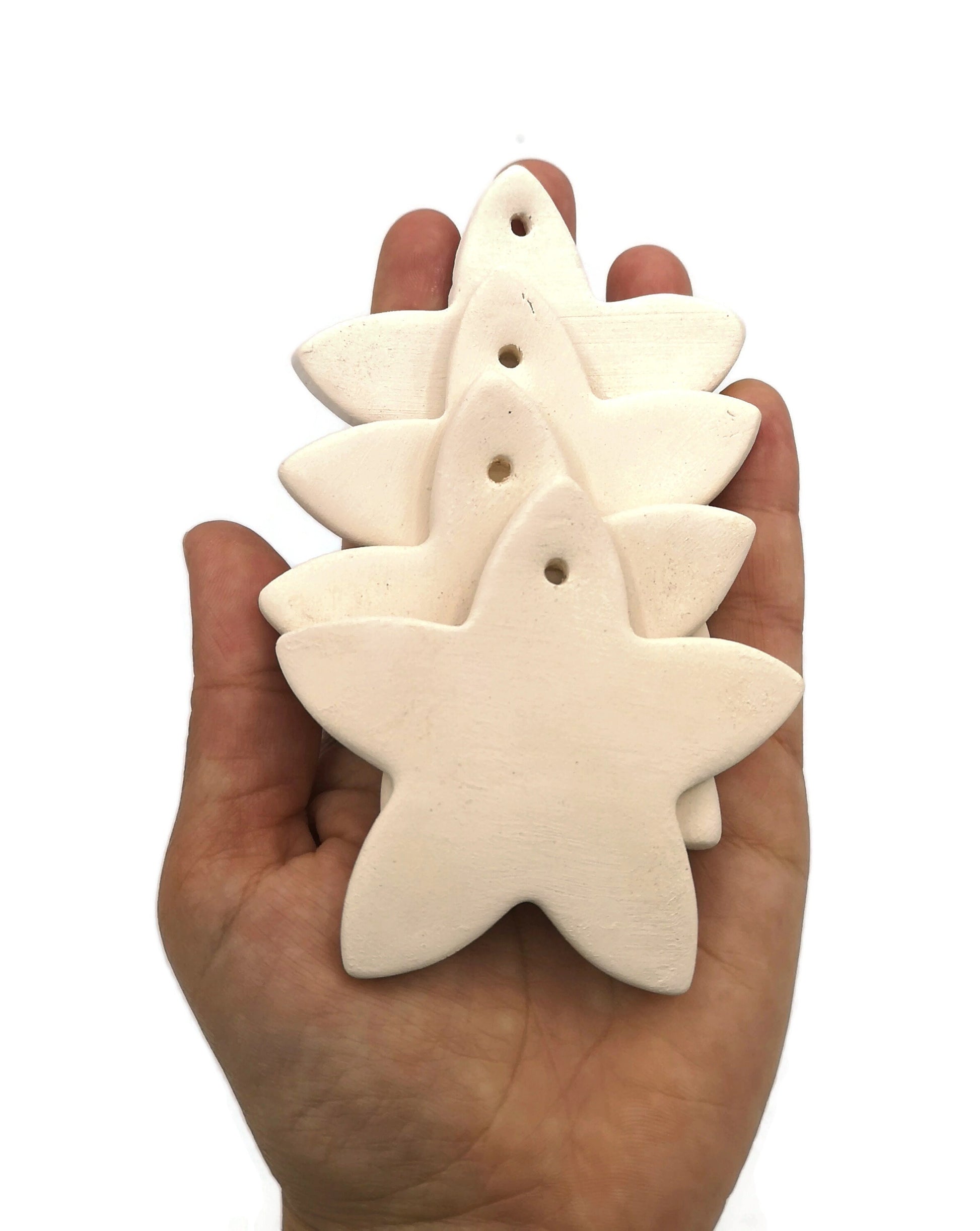 4/6/8/10/12Pc 70/60/45/35/25 Handmade Ceramic Bisque Blank Star Ready To Paint, Reusable Gift Tag, Christmas Gift Labels, Unpainted Ornament - Ceramica Ana Rafael