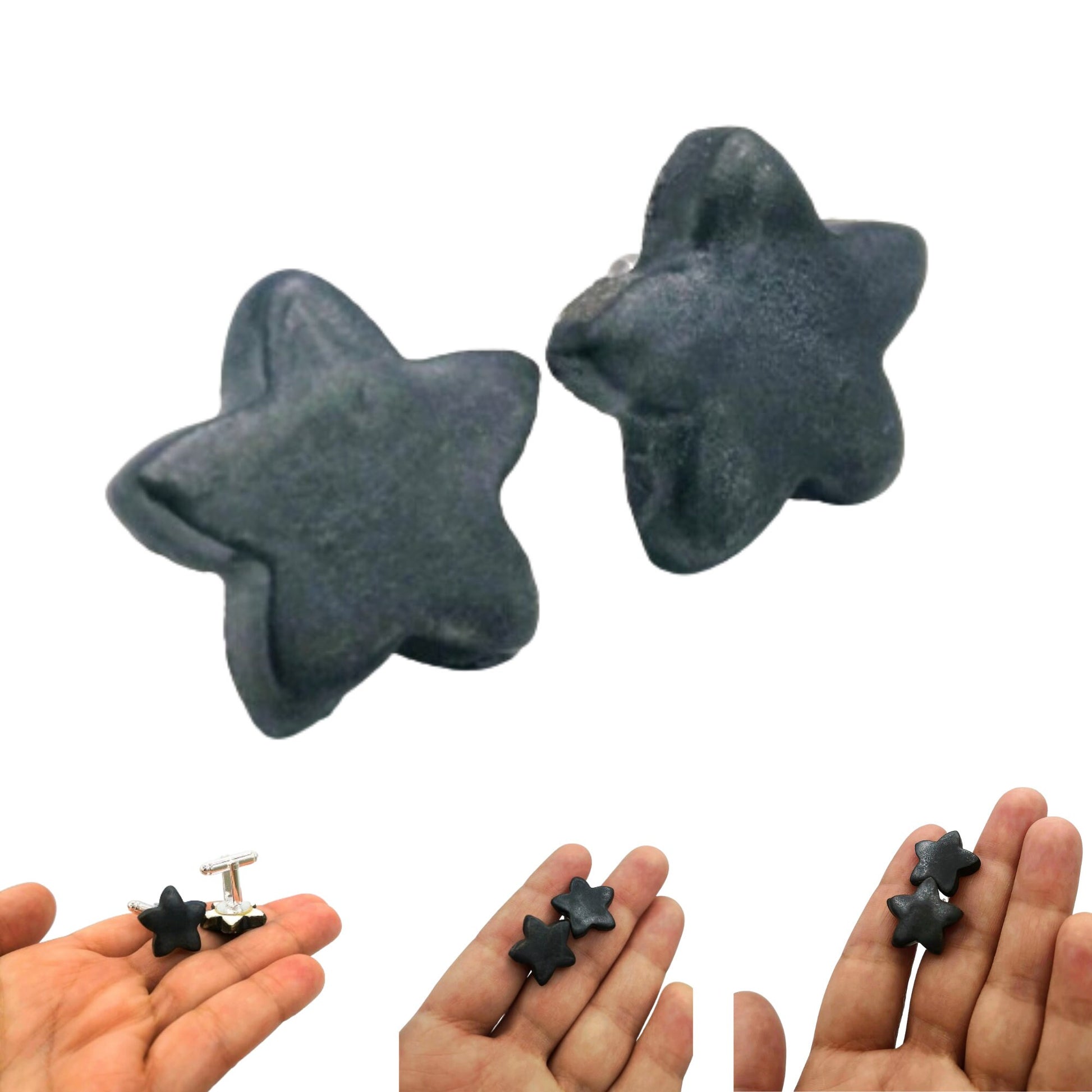 Star Cufflinks For Men, 9th Wedding Anniversary Gift For Husband, Celestial Fathers Day Gift From Daughter, Cute Boyfriend Gift - Ceramica Ana Rafael