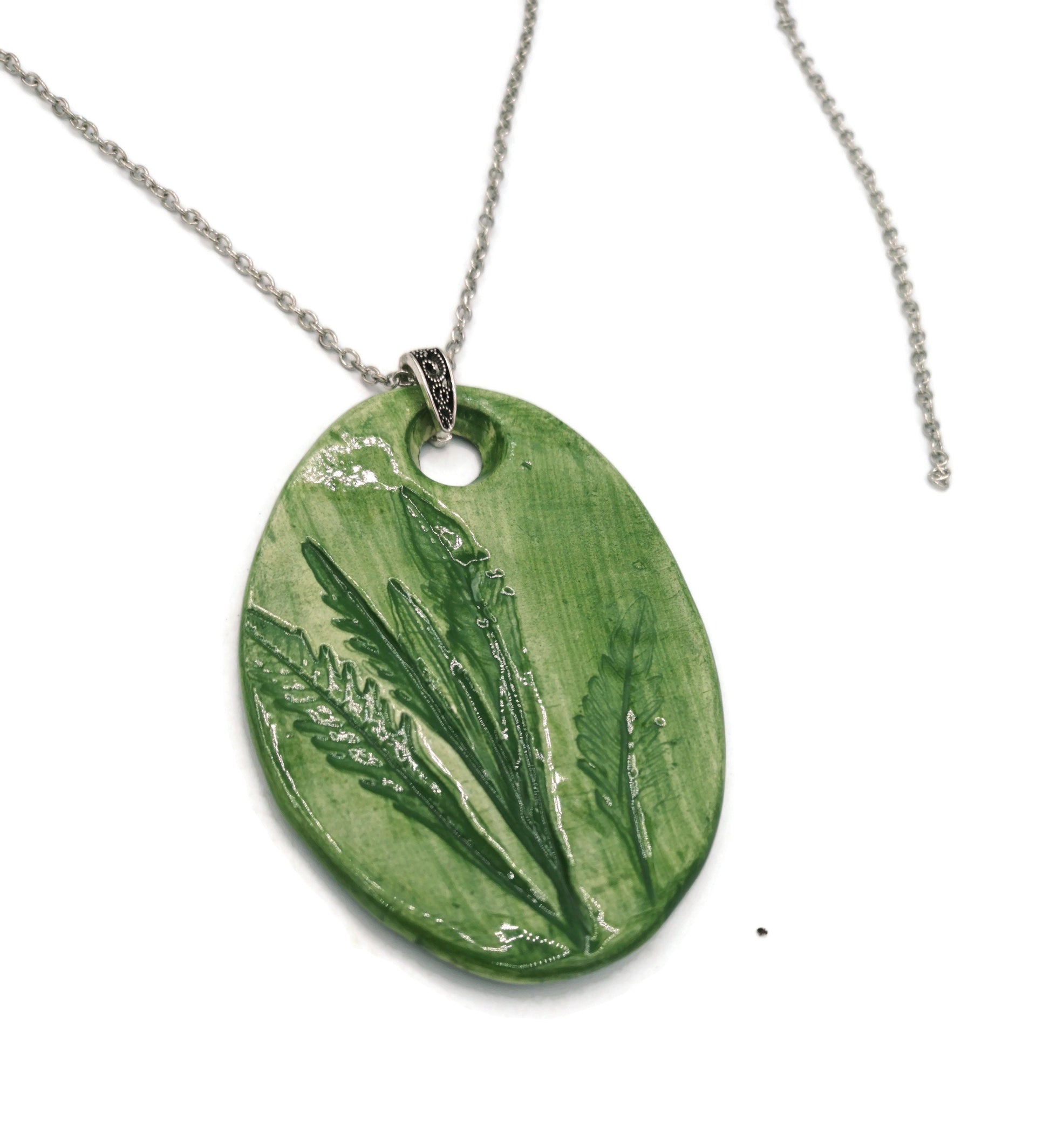 Large Lavender Pendant Necklace For Women, Plant Lover Gift, Aesthetic Necklace Mom Birthday Gift From Daughter, Statement Necklace - Ceramica Ana Rafael