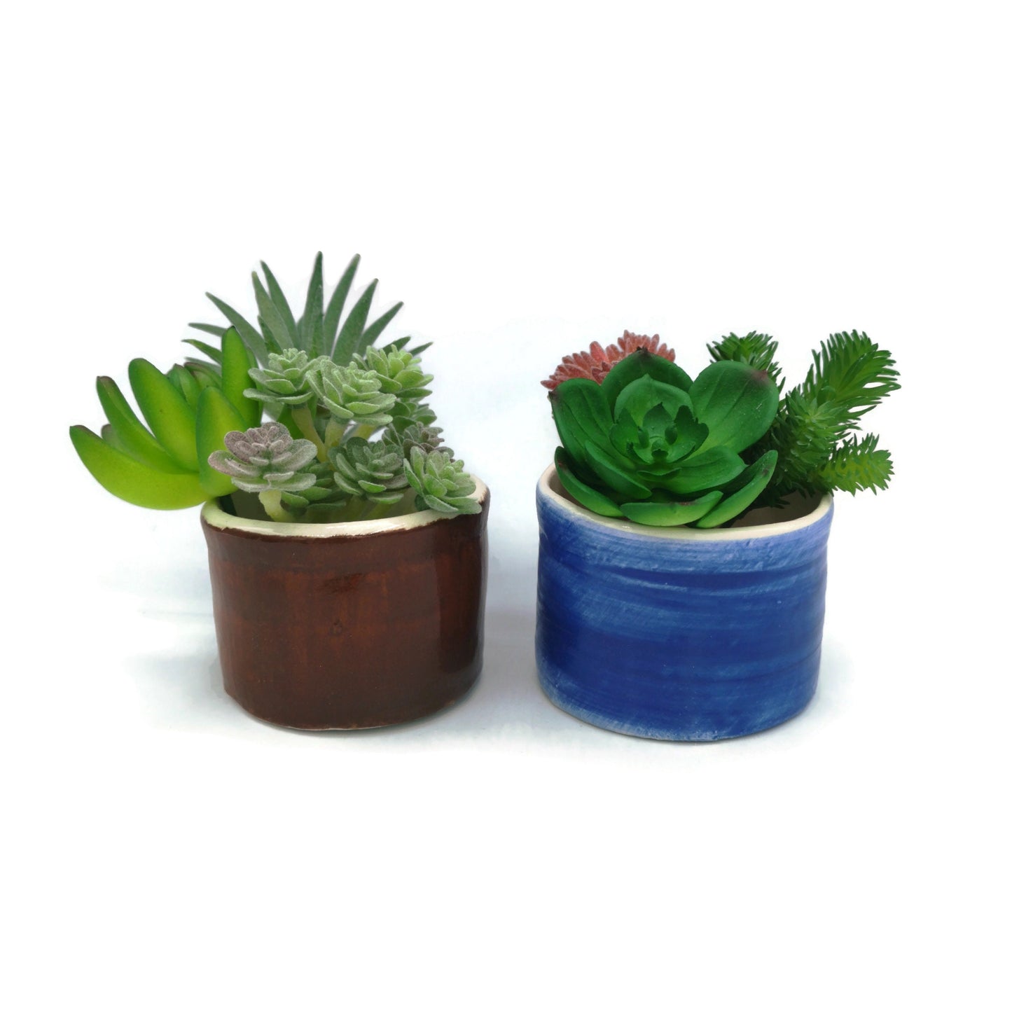 Set of 2 Handmade Ceramic Planter, Office Desk Accessories for Women Trending Now, Small Succulent Pot, Mom Birthday Gift From Daughter Vase - Ceramica Ana Rafael