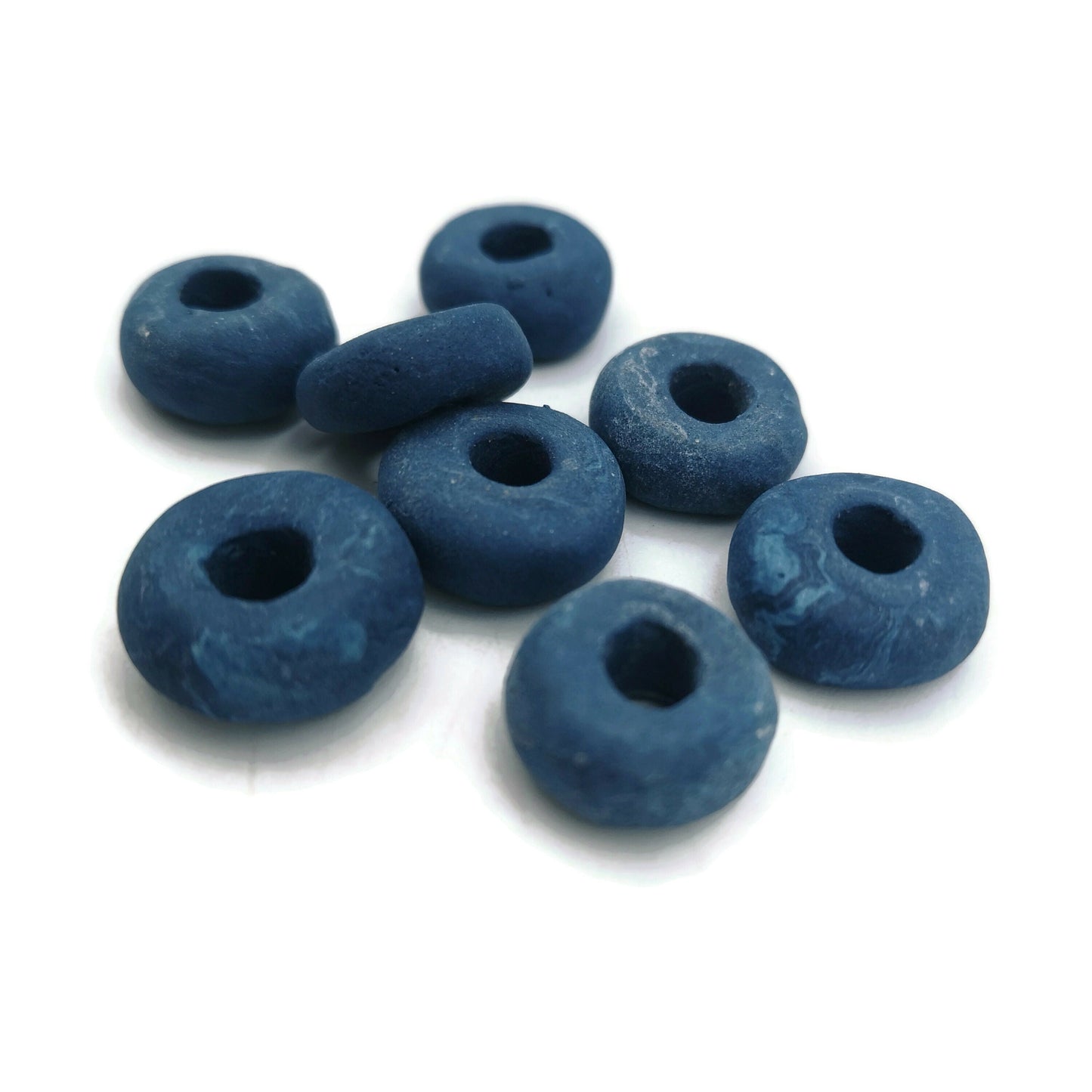 CERAMIC TUBE BEADS, Macrame Beads, Clay Spacer Beads, Set of 8 Craft Beads For Jewerlry Making, Long Tube Beads With Large Hole - Ceramica Ana Rafael