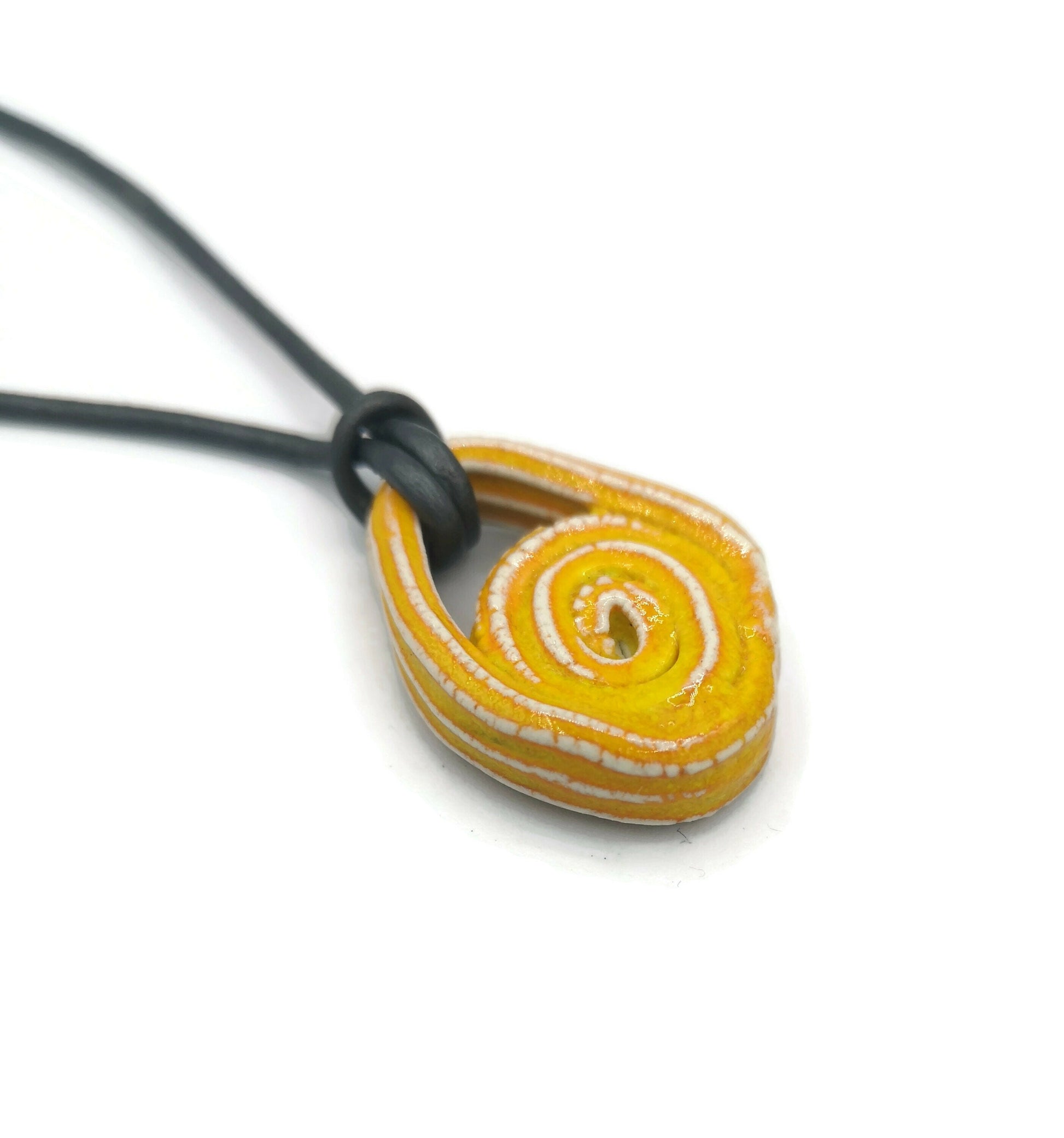 YELLOW CLAY CHARMS, Modern Necklace Pendant For Jewelry Making, Irregular Shaped Handmade Decorative Pendant Eclectic, Unique Gift For Mom - Ceramica Ana Rafael