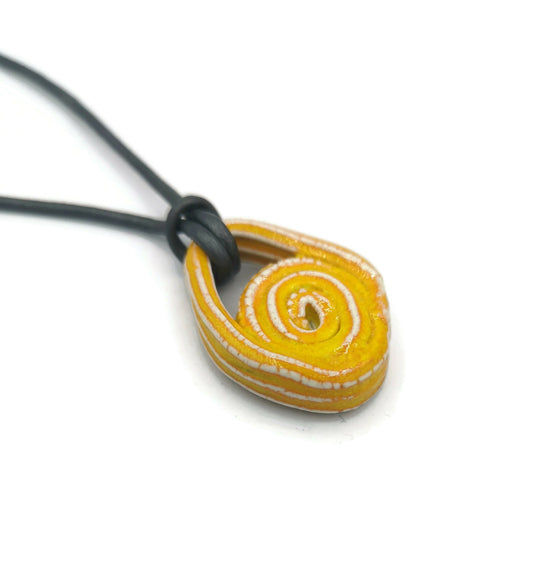 YELLOW CLAY CHARMS, Modern Necklace Pendant For Jewelry Making, Irregular Shaped Handmade Decorative Pendant Eclectic, Unique Gift For Mom - Ceramica Ana Rafael