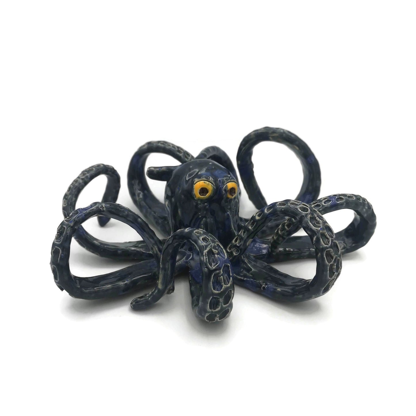 Modern Handmade Ceramic Octopus Sculpture, Contemporary Coastal Art, Custom Wedding Gift For Couple, Decorative Table Sculpture - Ceramica Ana Rafael
