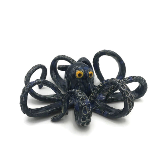 Modern Handmade Ceramic Octopus Sculpture, Contemporary Coastal Art, Custom Wedding Gift For Couple, Decorative Table Sculpture - Ceramica Ana Rafael