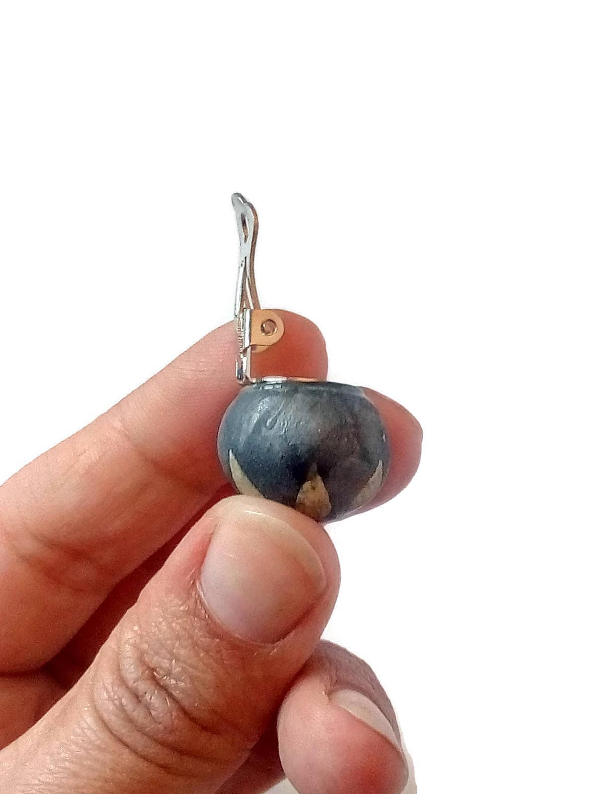 Black and Yellow Floral Clip On Earrings For Non Pierced Ears, Hand Painted Clay Stud Earrings, Handmade Jewelry For Mothers Day Gift - Ceramica Ana Rafael