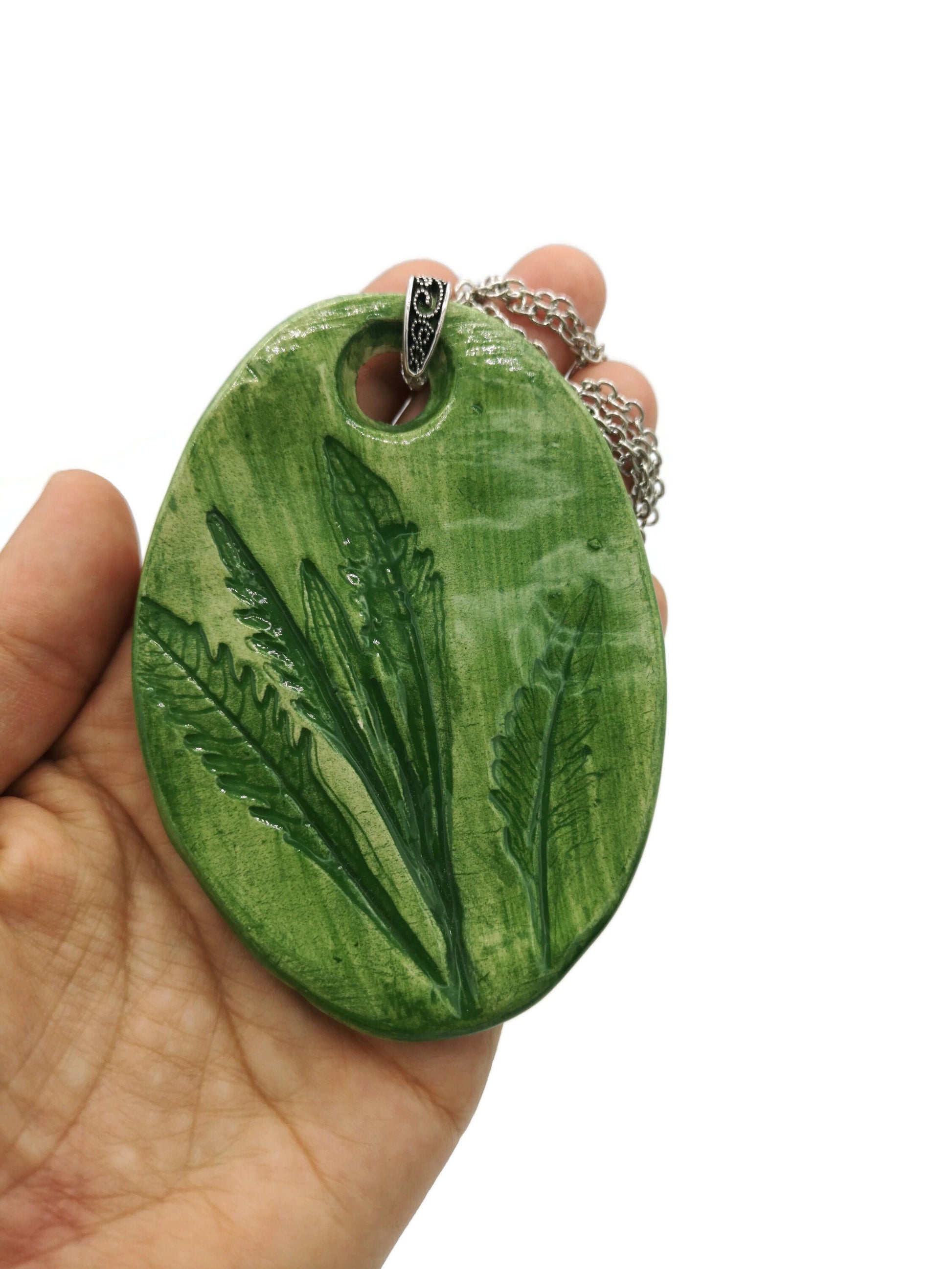 Large Lavender Pendant Necklace For Women, Plant Lover Gift, Aesthetic Necklace Mom Birthday Gift From Daughter, Statement Necklace - Ceramica Ana Rafael