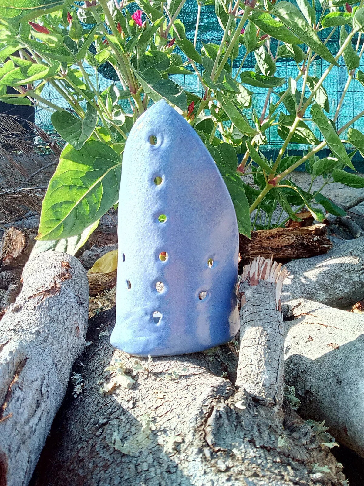 Blue Handmade Ceramic Votive Candle Holder, Candle Stand, Pottery Office Desk Accessories For Women, Best Friend Gift, Mom Birthday Gift - Ceramica Ana Rafael