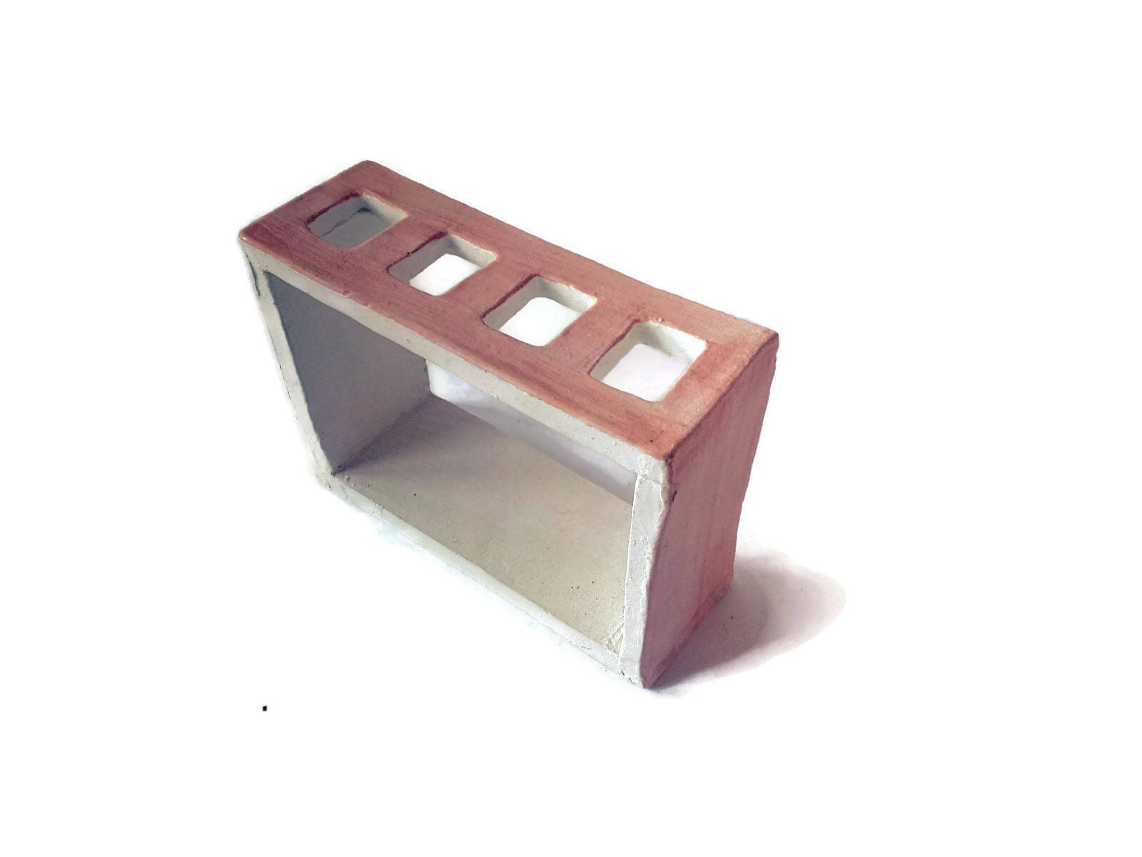 Handmade Ceramic Toothbrush Holder For Women, Rectangle Utensil Holder, Pink Eco Friendly Products For Bathroom - Ceramica Ana Rafael