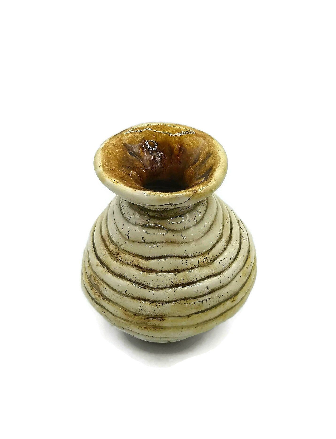 Handmade ceramic Vase, Textured Pottery Vase with Irregular Organic Shape, Abstract Sculpture Ceramic Vessel, Home Decor Gift Idea - Ceramica Ana Rafael