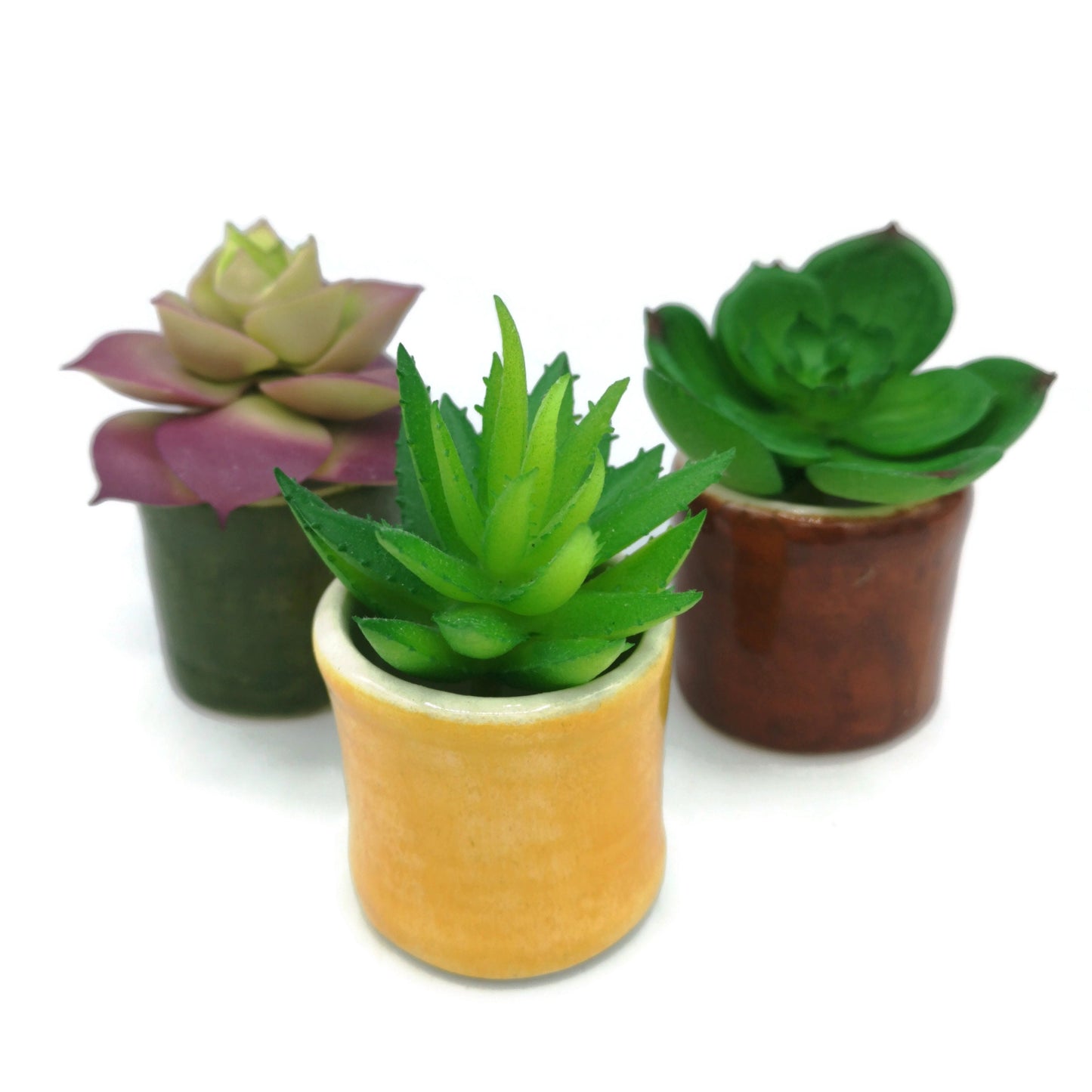 small succulent pot set, plant dad gift, handmade ceramic vase, sister birthday gifts ideas, office desk accessories for women, best - Ceramica Ana Rafael