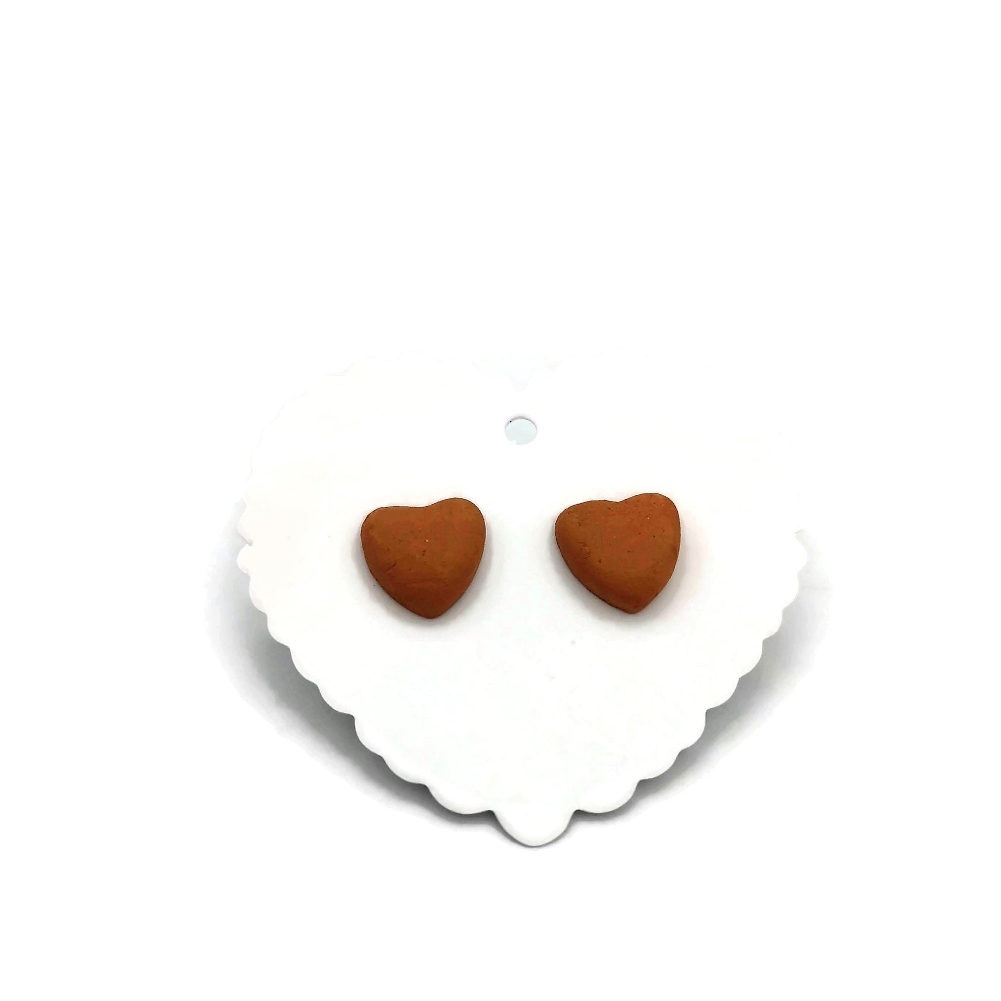 Heart Stud Earrings For Women, Minimalist Novelty Cute Stud Earrings Dainty, Best Gifts For Her, Unique Valentines Day Gift For Girlfriend - Ceramica Ana Rafael