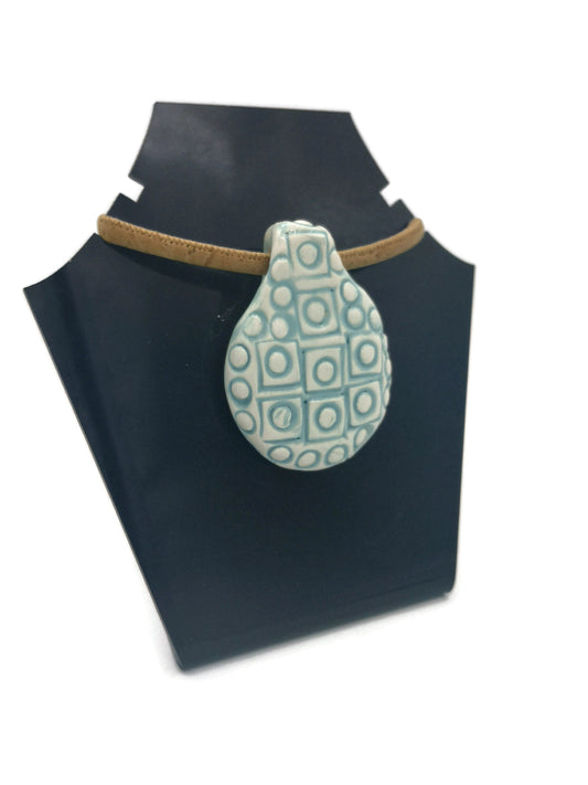 Unique Jewelry Clay Charms For Jewelry Making, Handmade Ceramics Extra Large Pendant Necklace Gift For Mom, Best Sellers Turquoise Pendant - Ceramica Ana Rafael