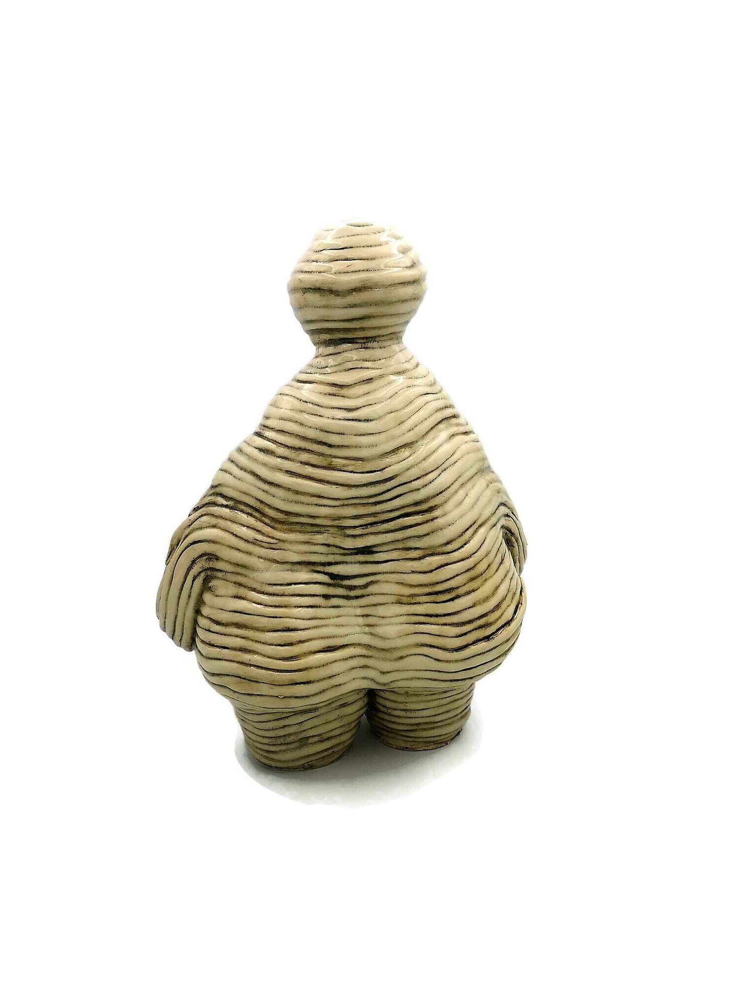 Handmade Stoneware Ceramic Goddess Statue, Mid Century Modern Female Sculpture Contemporary Art Textured Woman Large Floor Vase Wedding Gift - Ceramica Ana Rafael