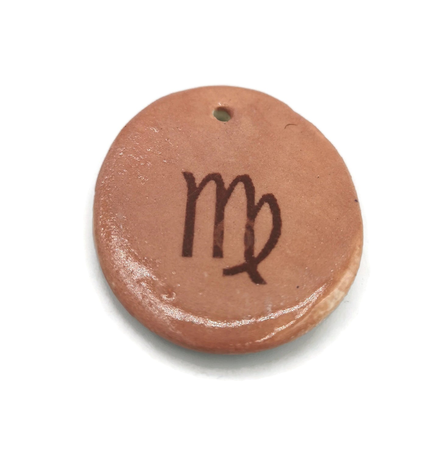 virgo pendant for necklace, large zodiac pendant, ceramic pendant for jewelry making supplies, DIY gift for mom, oval pendant no chain, best - Ceramica Ana Rafael
