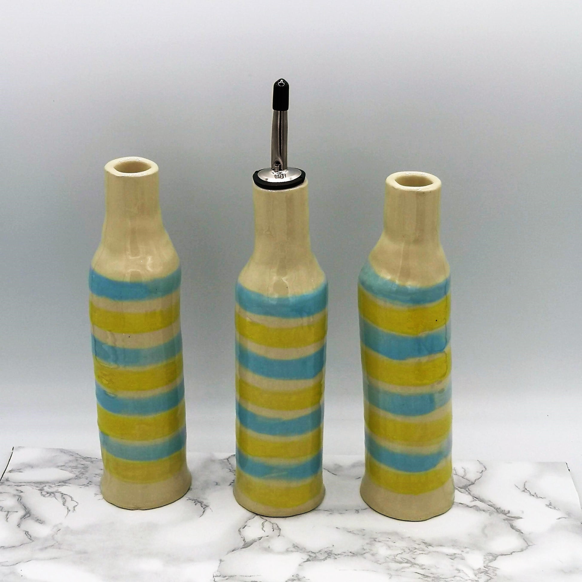 Olive Oil Dispenser, Decorative Handmade Stoneware Oil Bottle, Cooking Gifts, Housewarming Gift First Home - Ceramica Ana Rafael