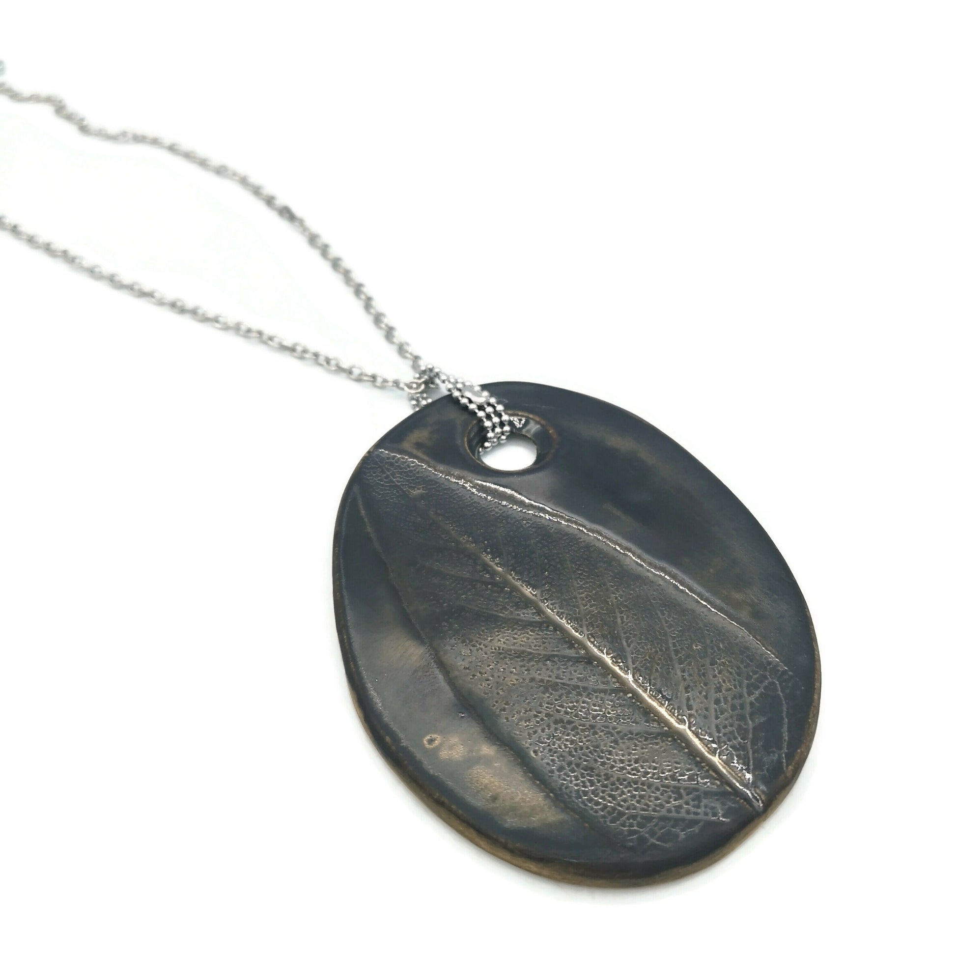 Large Statement Necklace For Women, Handmade Ceramic Jewelry Sage Pendant Necklace, Trendy Best Gifts For Her, Mom Birthday Gift For Women - Ceramica Ana Rafael