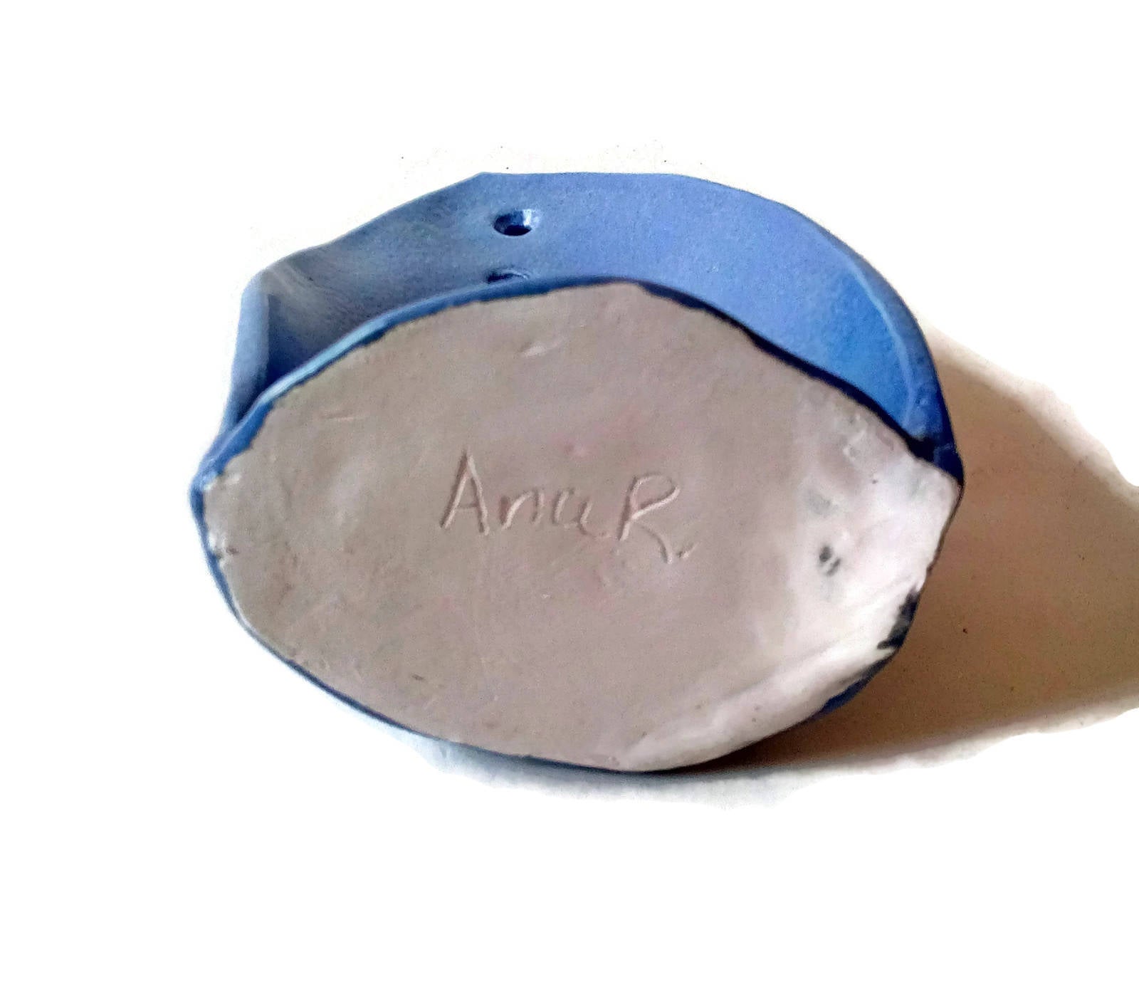 Blue Handmade Ceramic Votive Candle Holder, Candle Stand, Pottery Office Desk Accessories For Women, Best Friend Gift, Mom Birthday Gift - Ceramica Ana Rafael